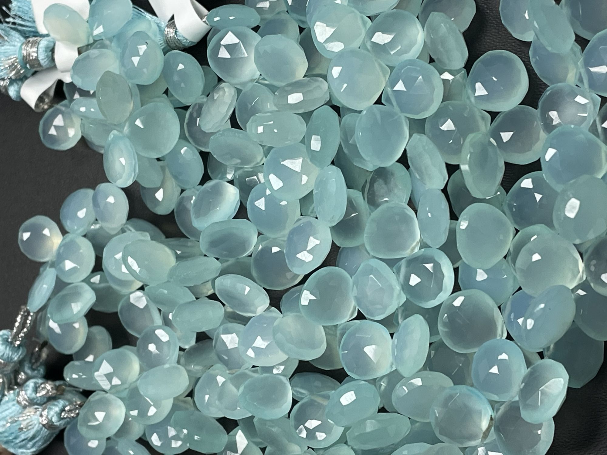 Aqua Chalcedony Heart Faceted