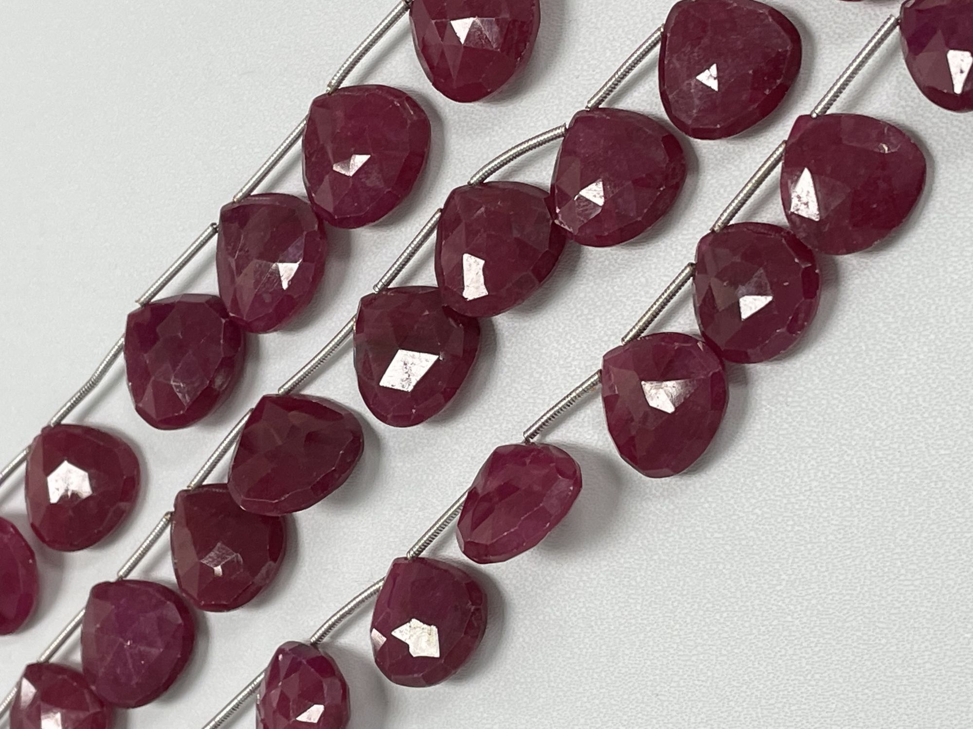 Dyed Ruby Heart Faceted