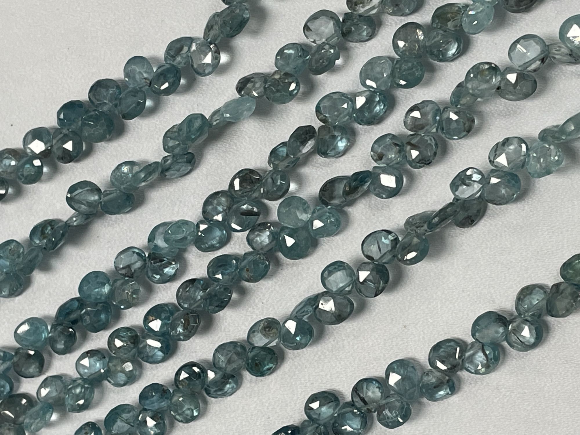 Blue Zircon Heart Faceted