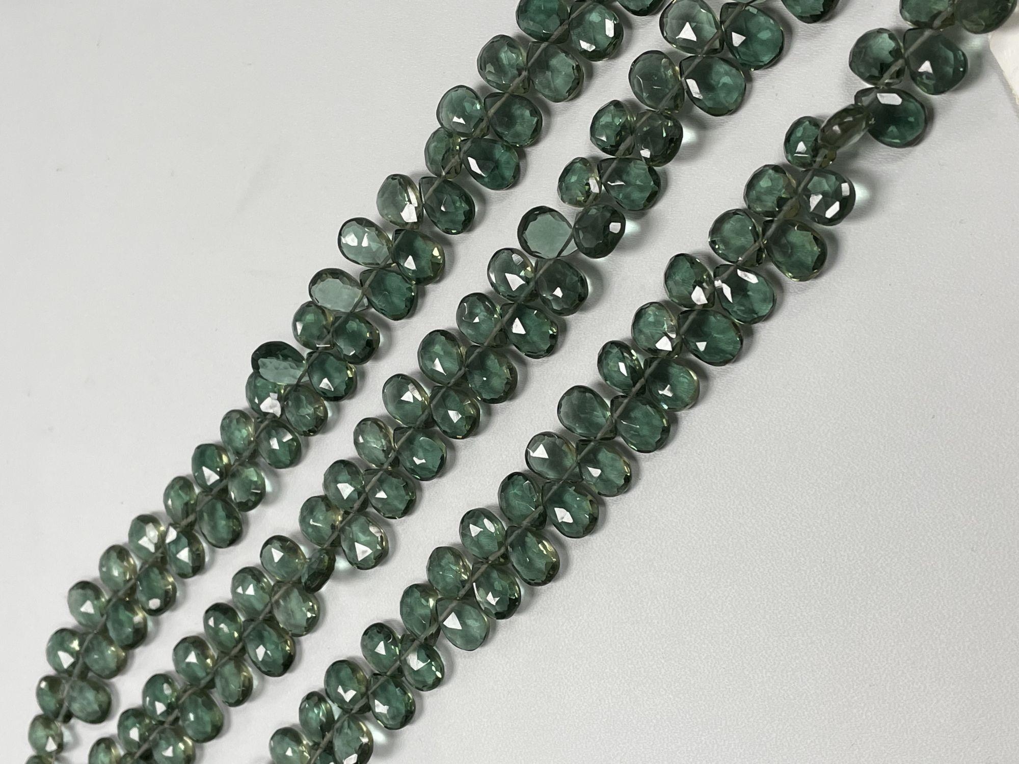 Green Hydro Quartz Pear Faceted