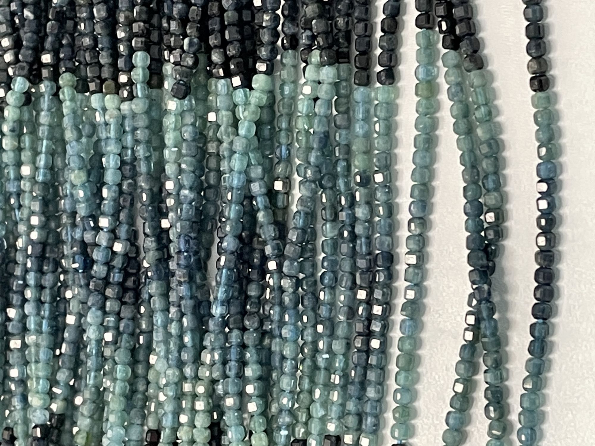 Shaded Blue Tourmaline Cube Faceted