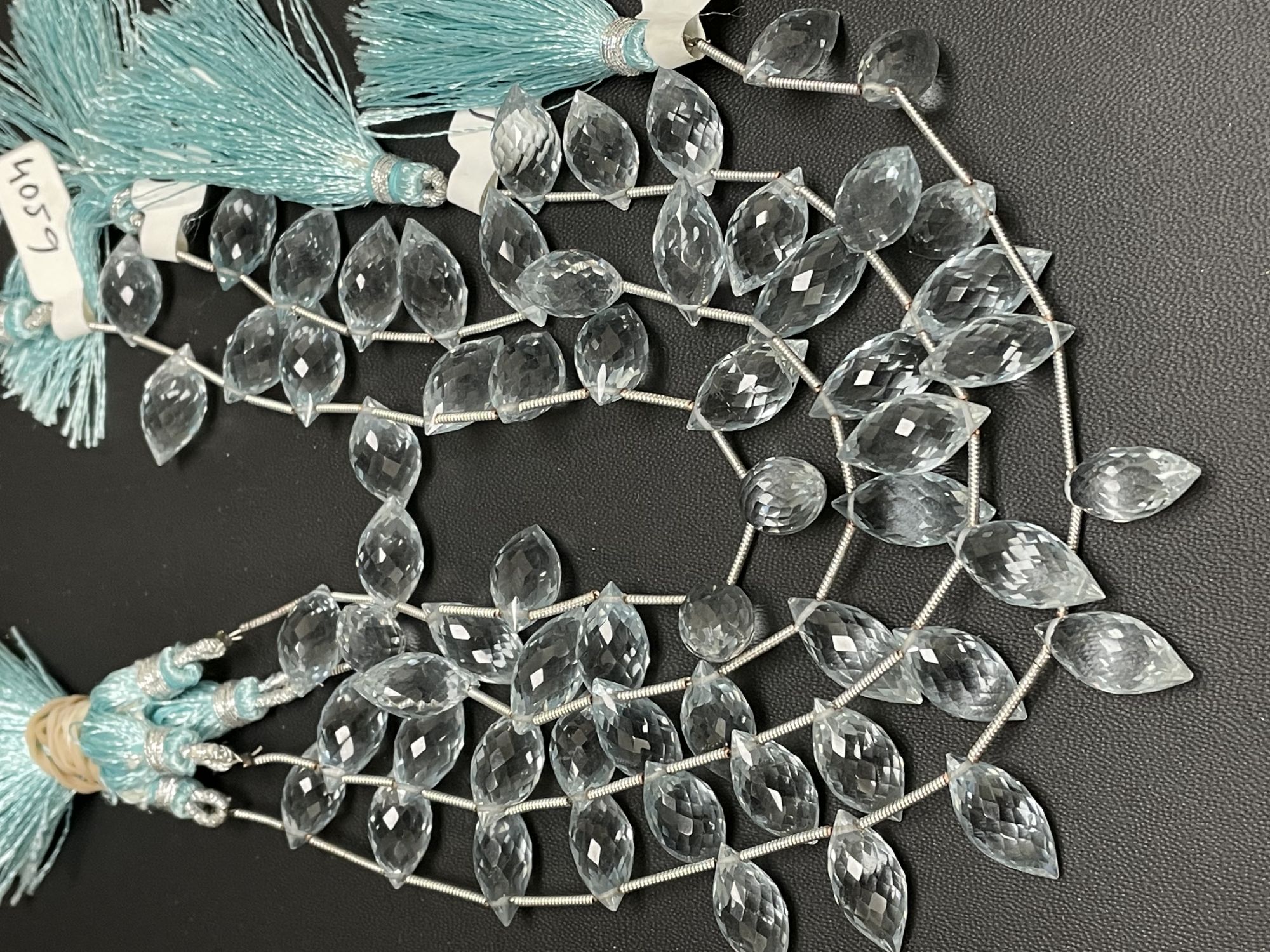 Aqua Hydro Quartz Puff Marquise Faceted