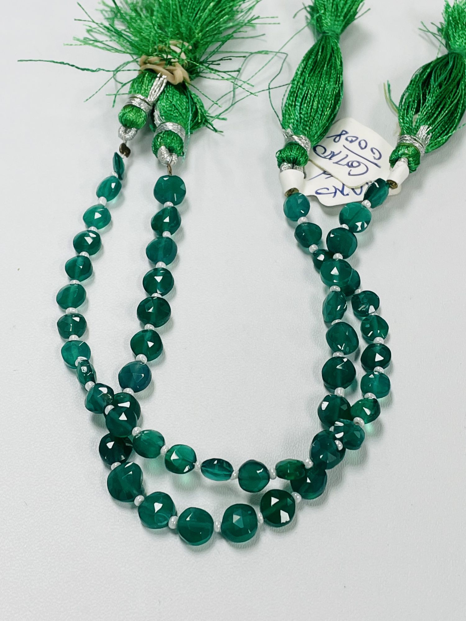 Green Onyx Coin Faceted