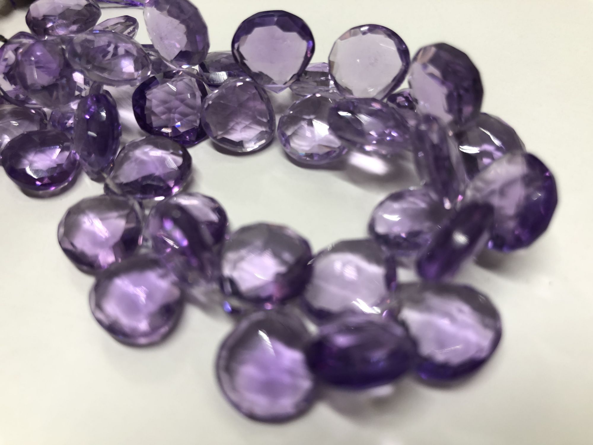Amethyst Hearts Faceted