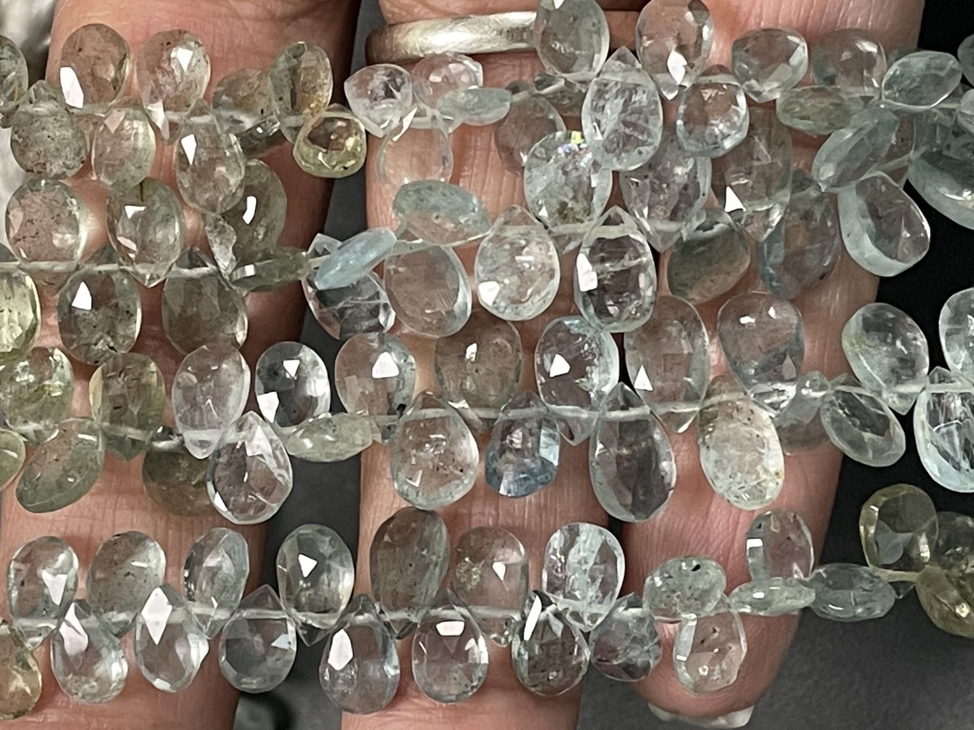 Moss Aquamarine Pear Faceted