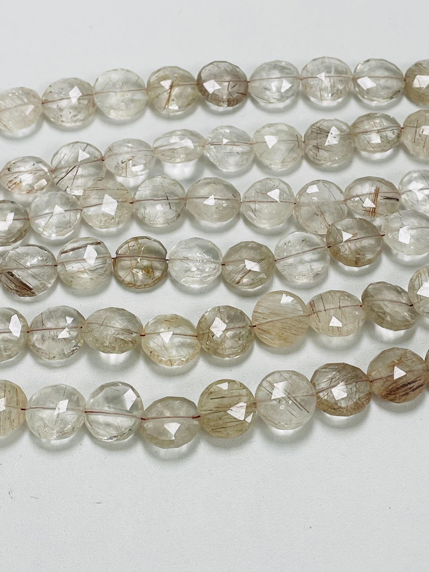 Copper Rutilated Quartz Coin Faceted
