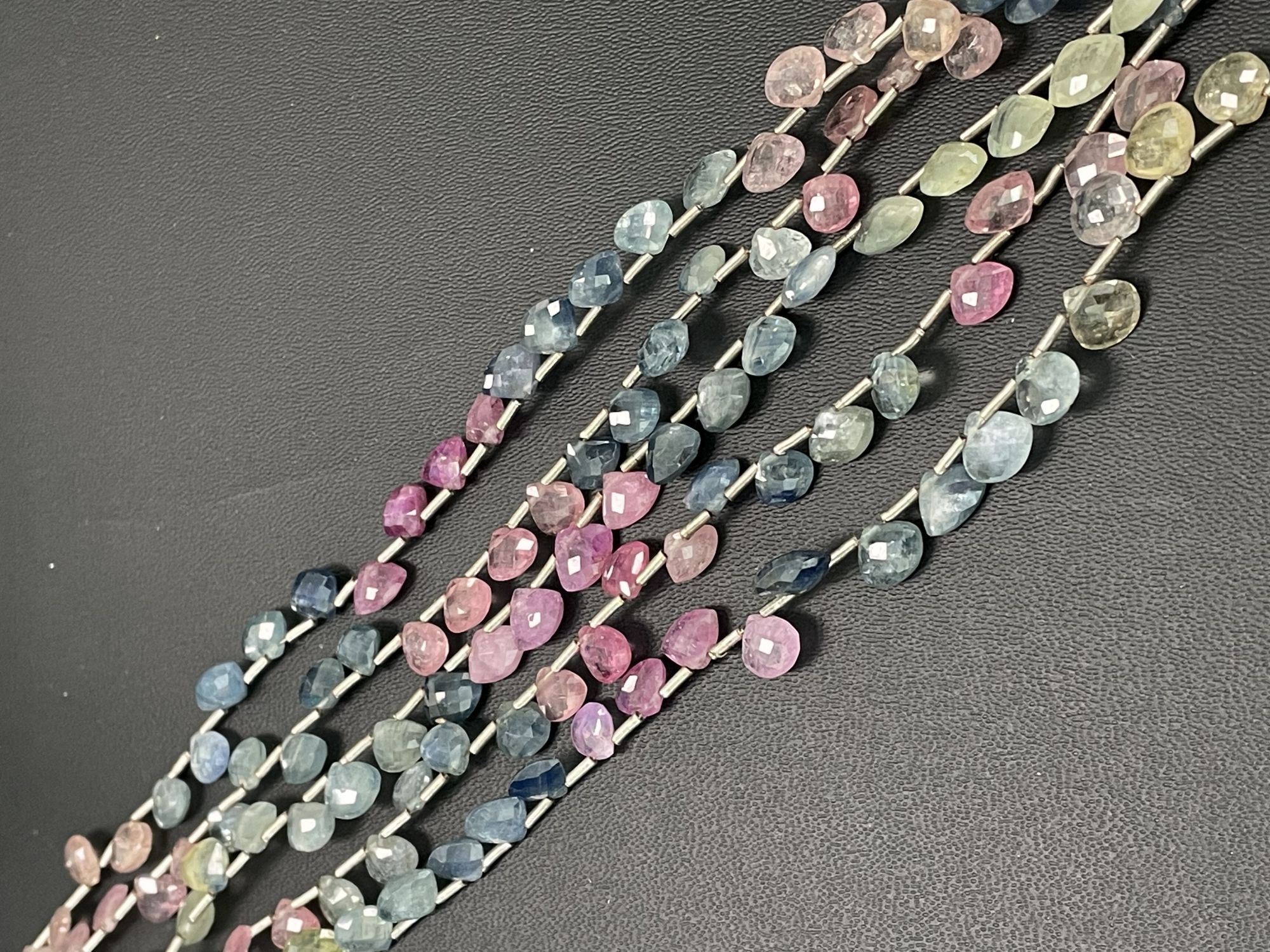 Multi Color Sapphire Heart Faceted