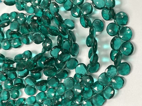 Teal Hydro Quartz Heart Faceted