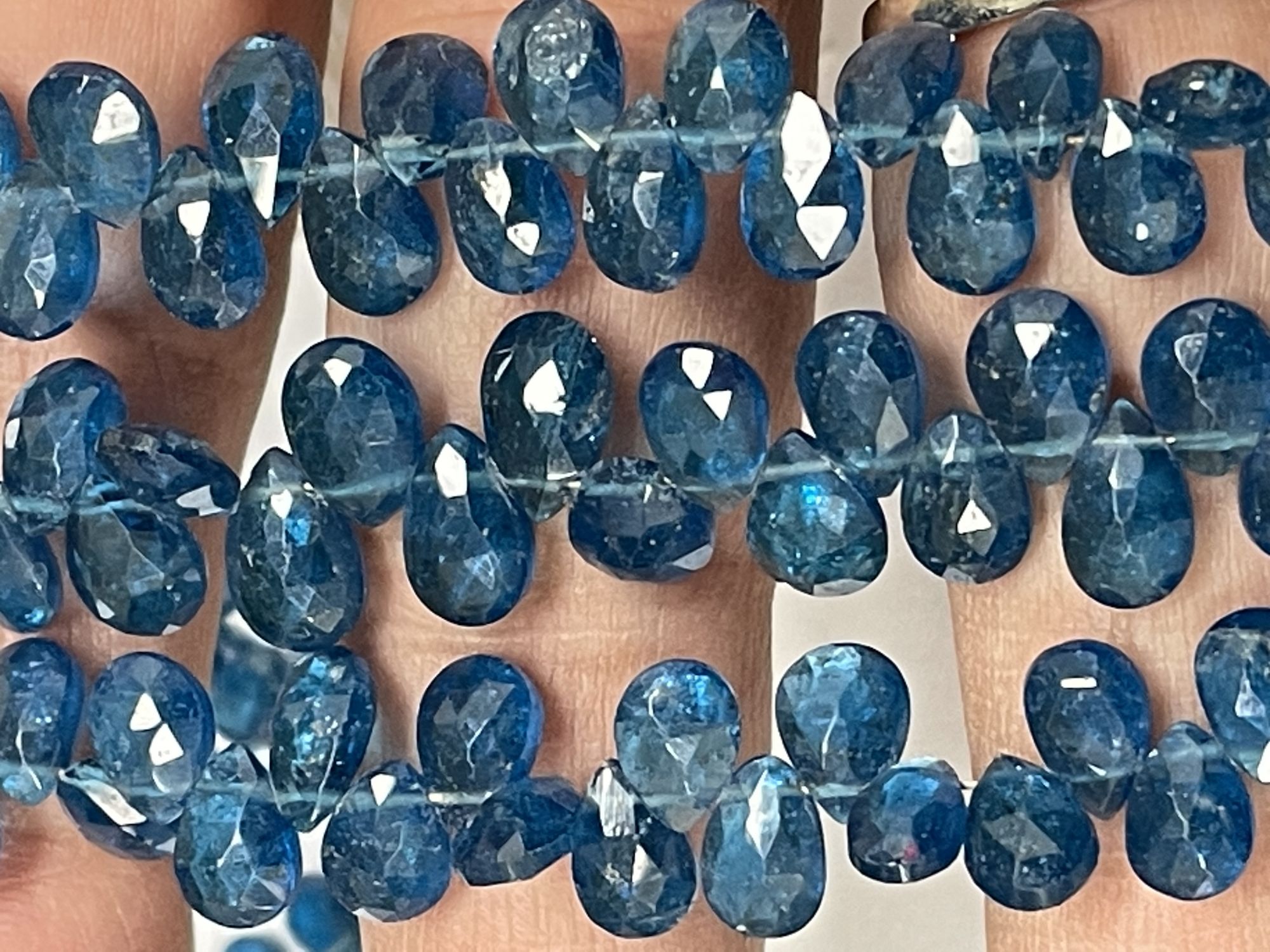 Blue Apatite Pear Faceted