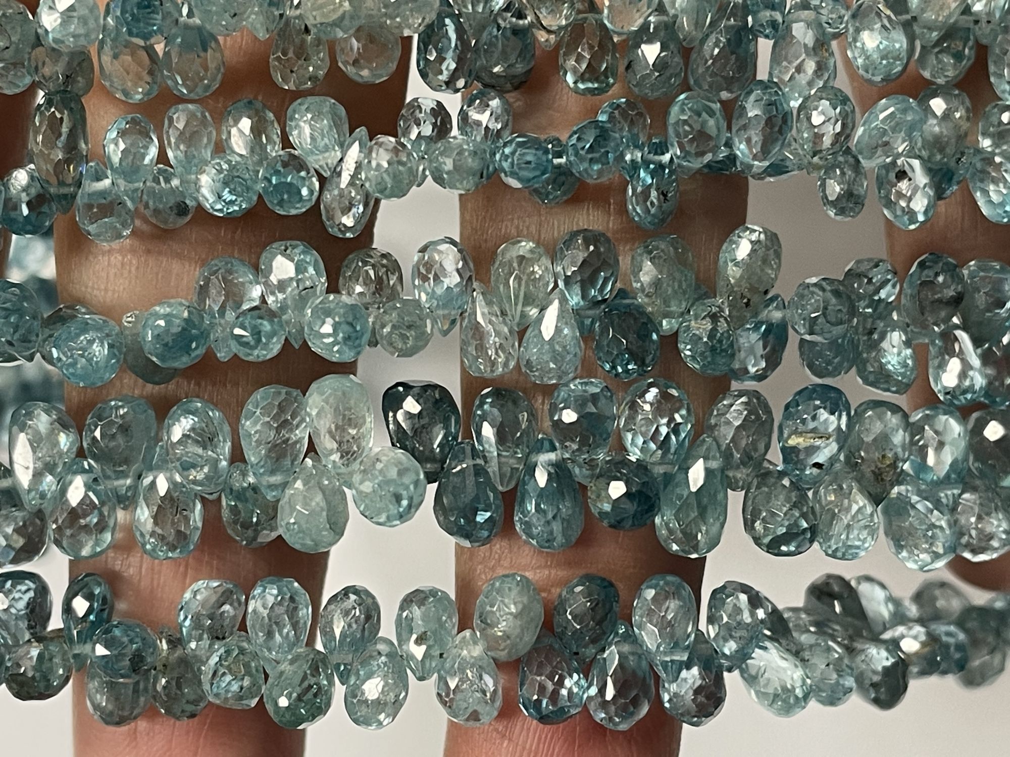 Blue Zircon Drop Faceted