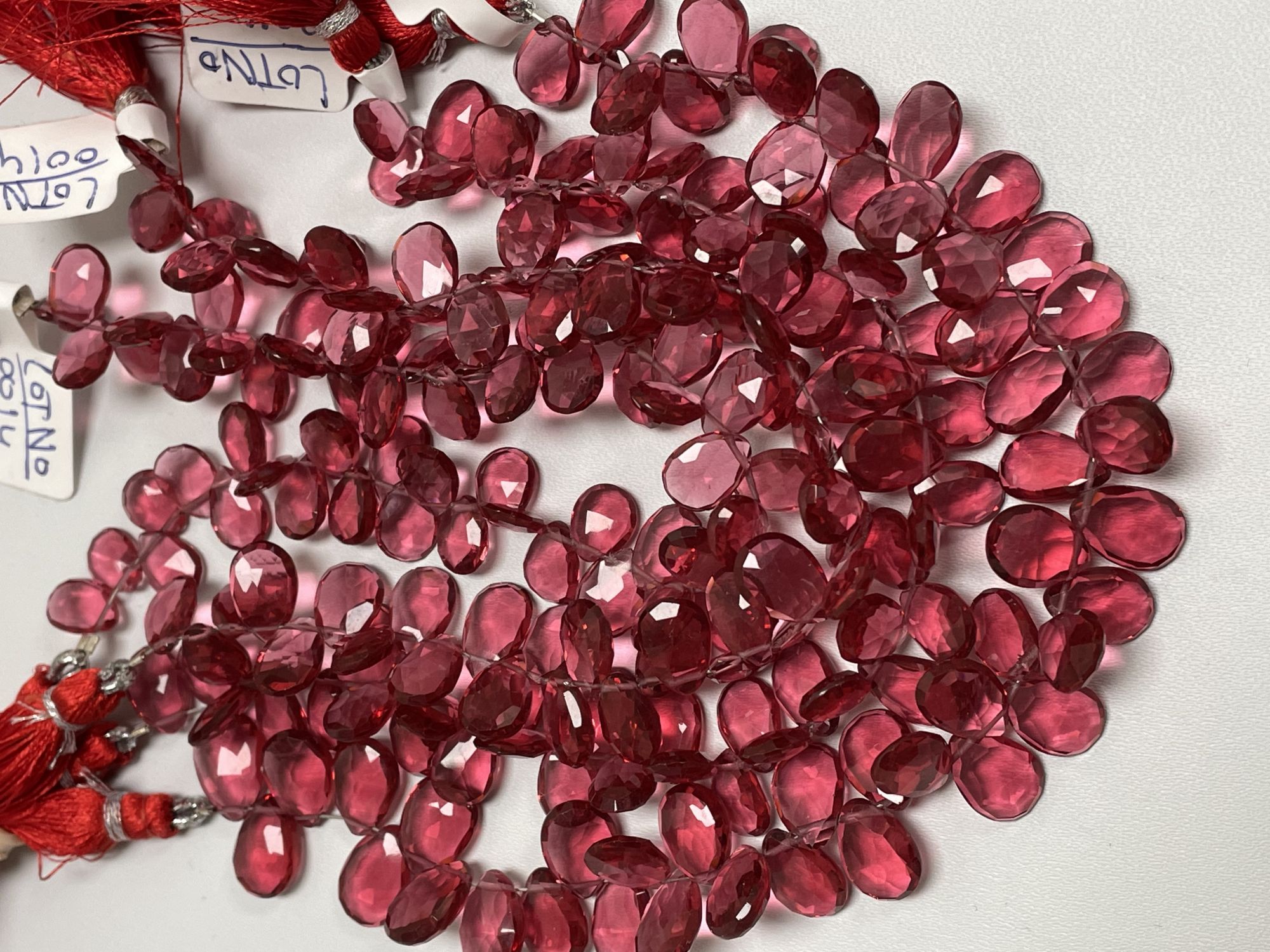 Rubilite Hydro Quartz Pear Faceted