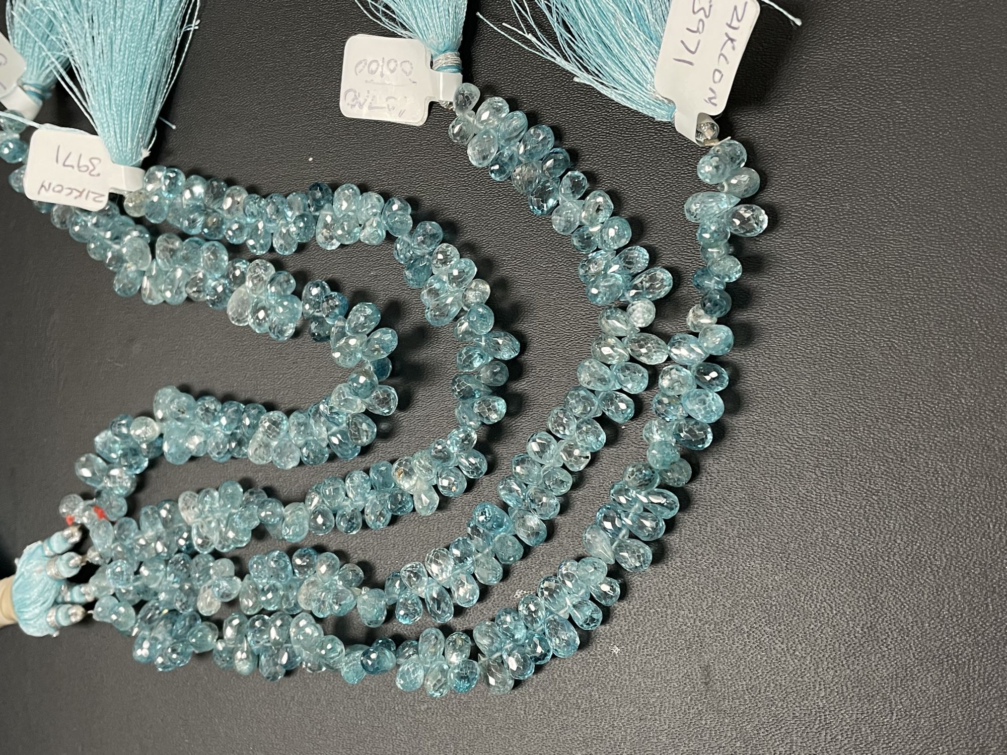 Blue Zircon Drop Faceted