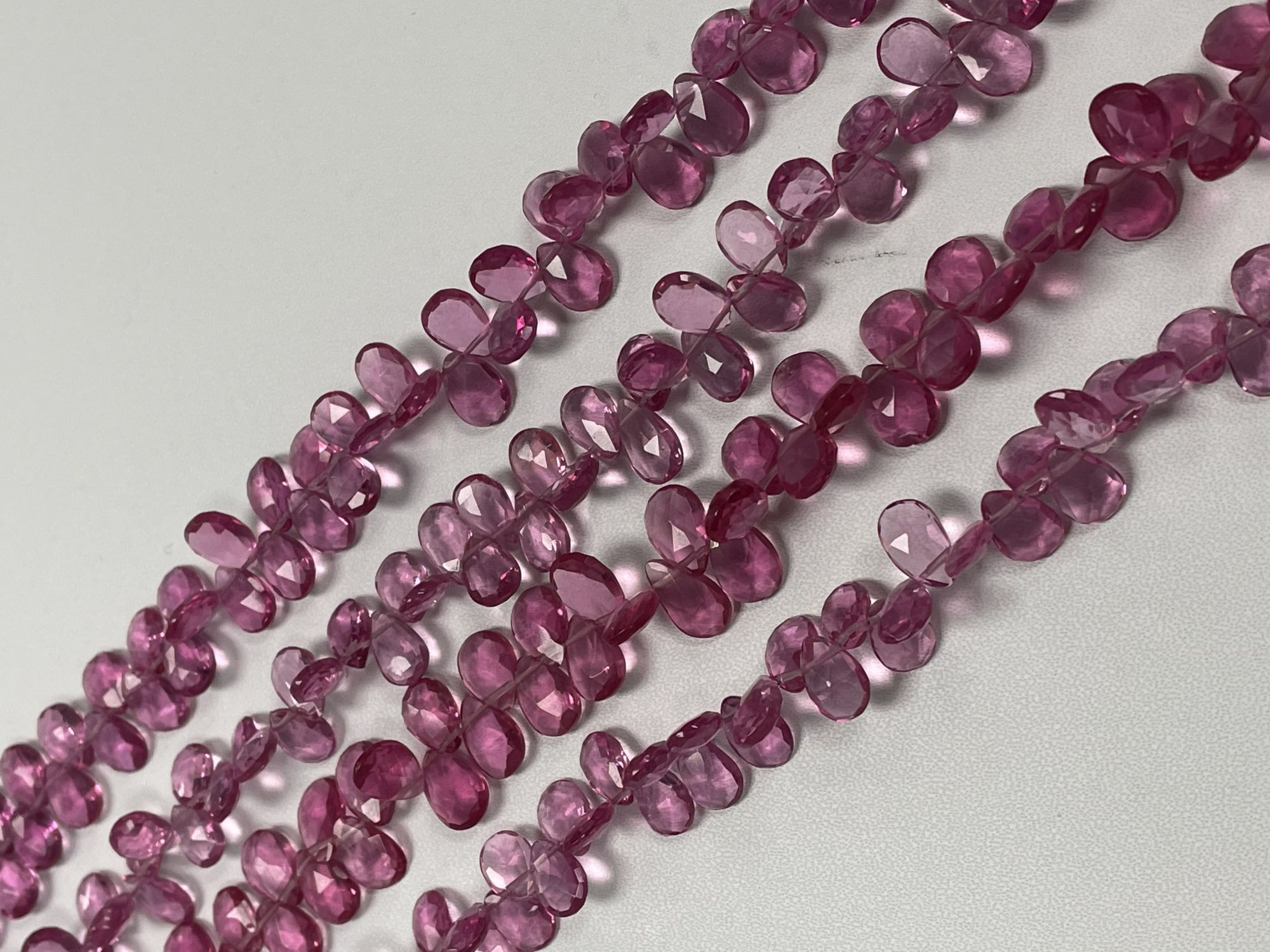 Rubilite Hydro Quartz Pear Faceted