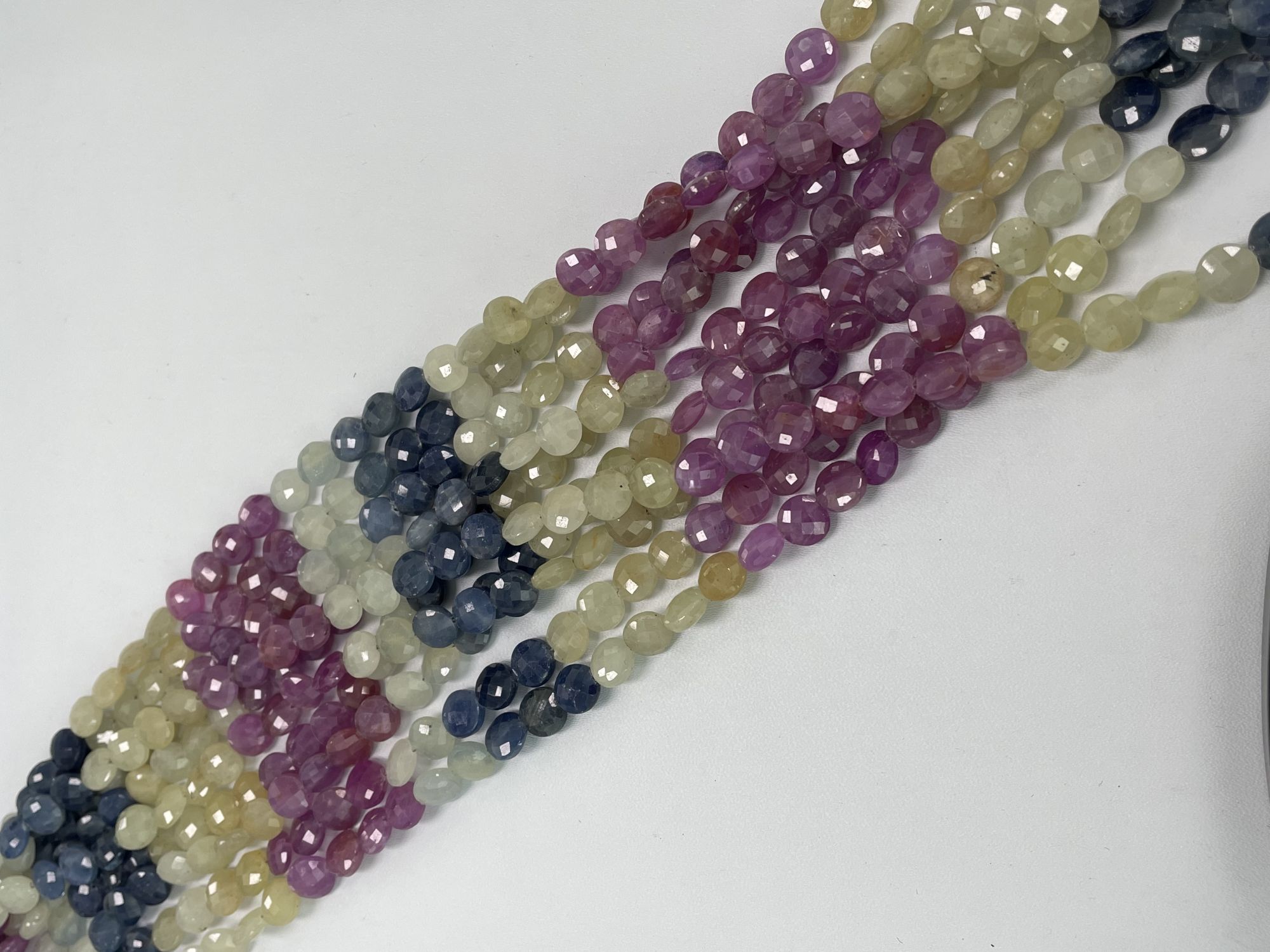 Multi Sapphire Coins Faceted