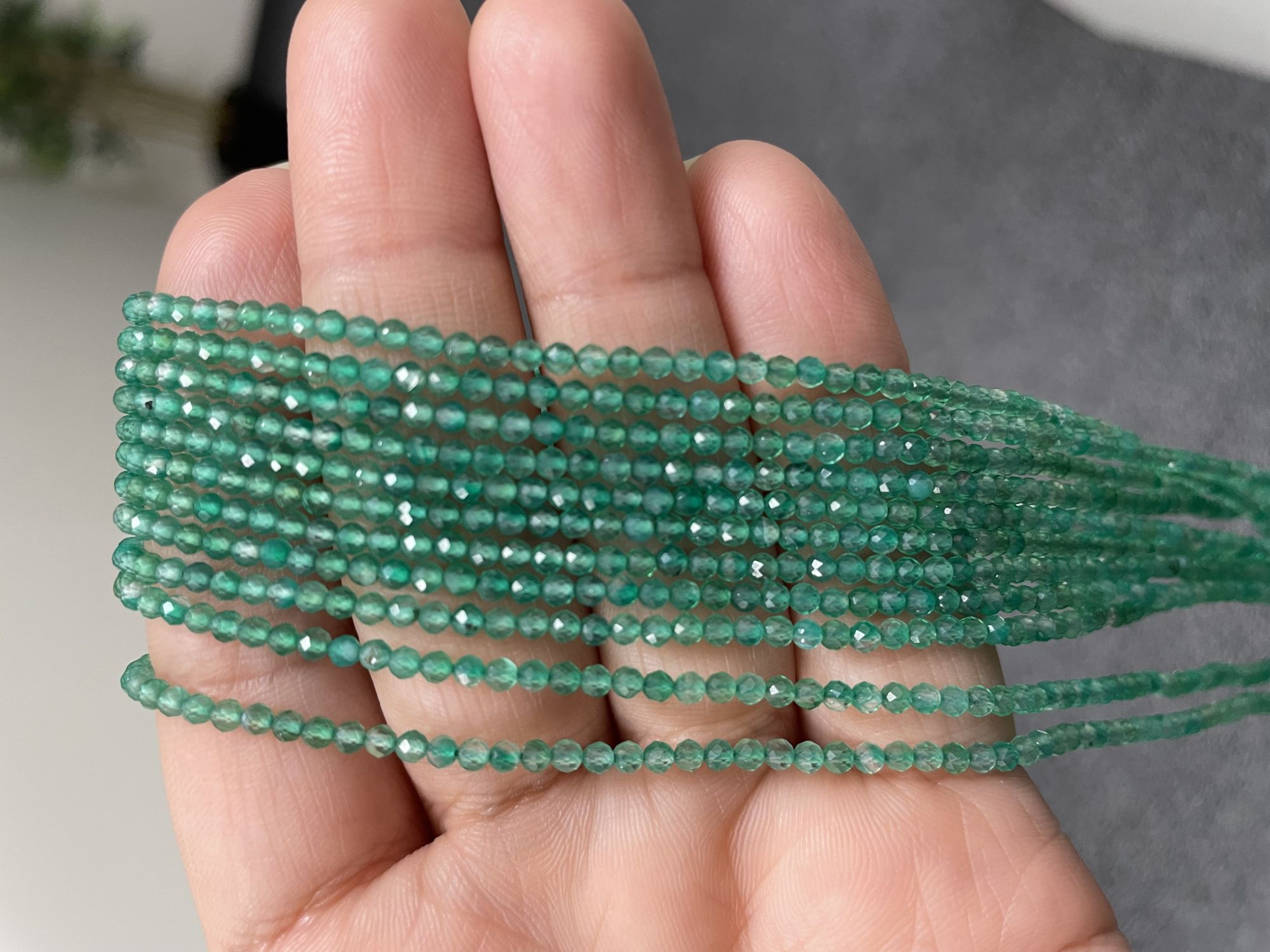 Green Onyx Rondelle Faceted