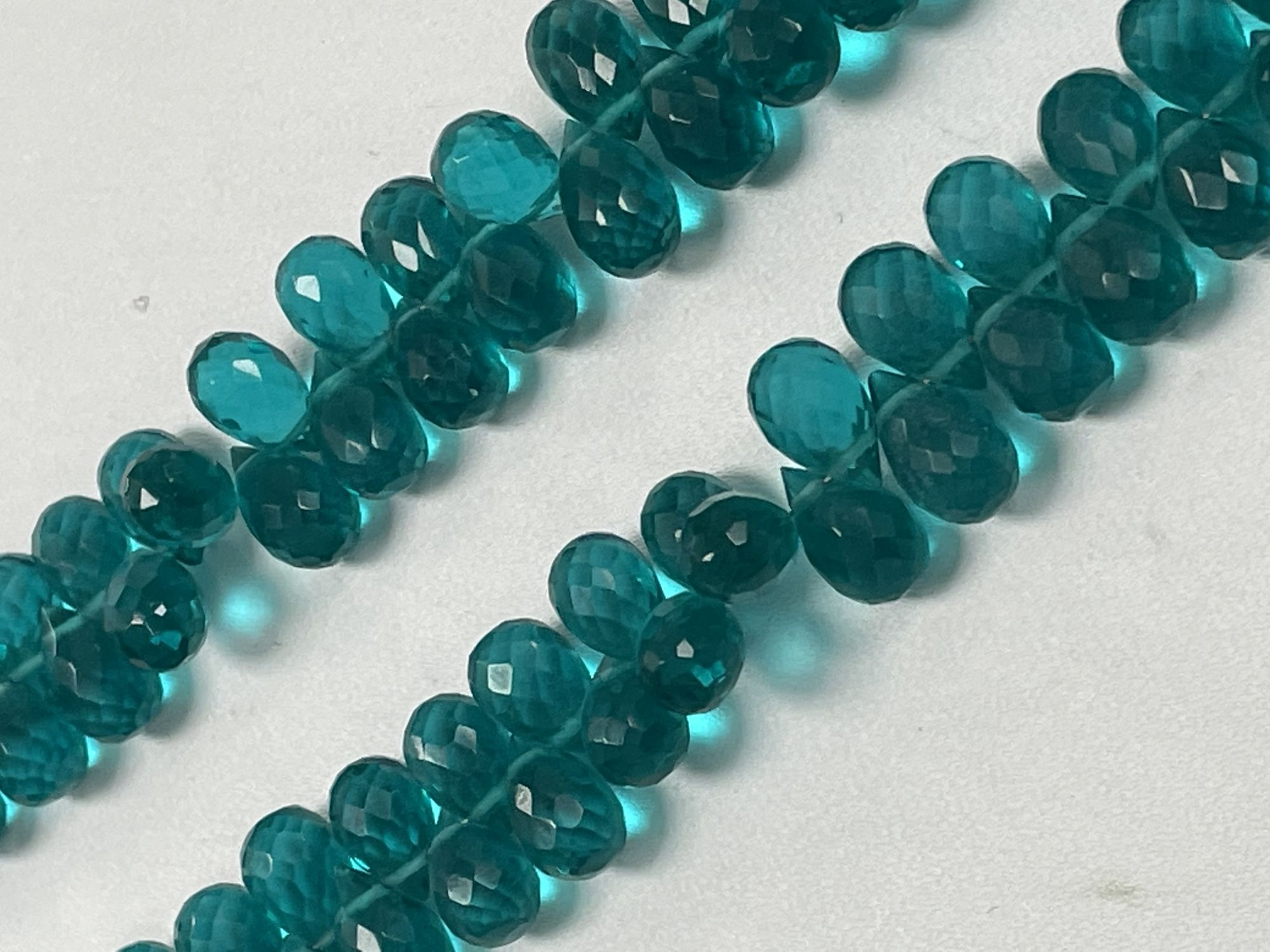 Teal Hydro Quartz Drop Faceted