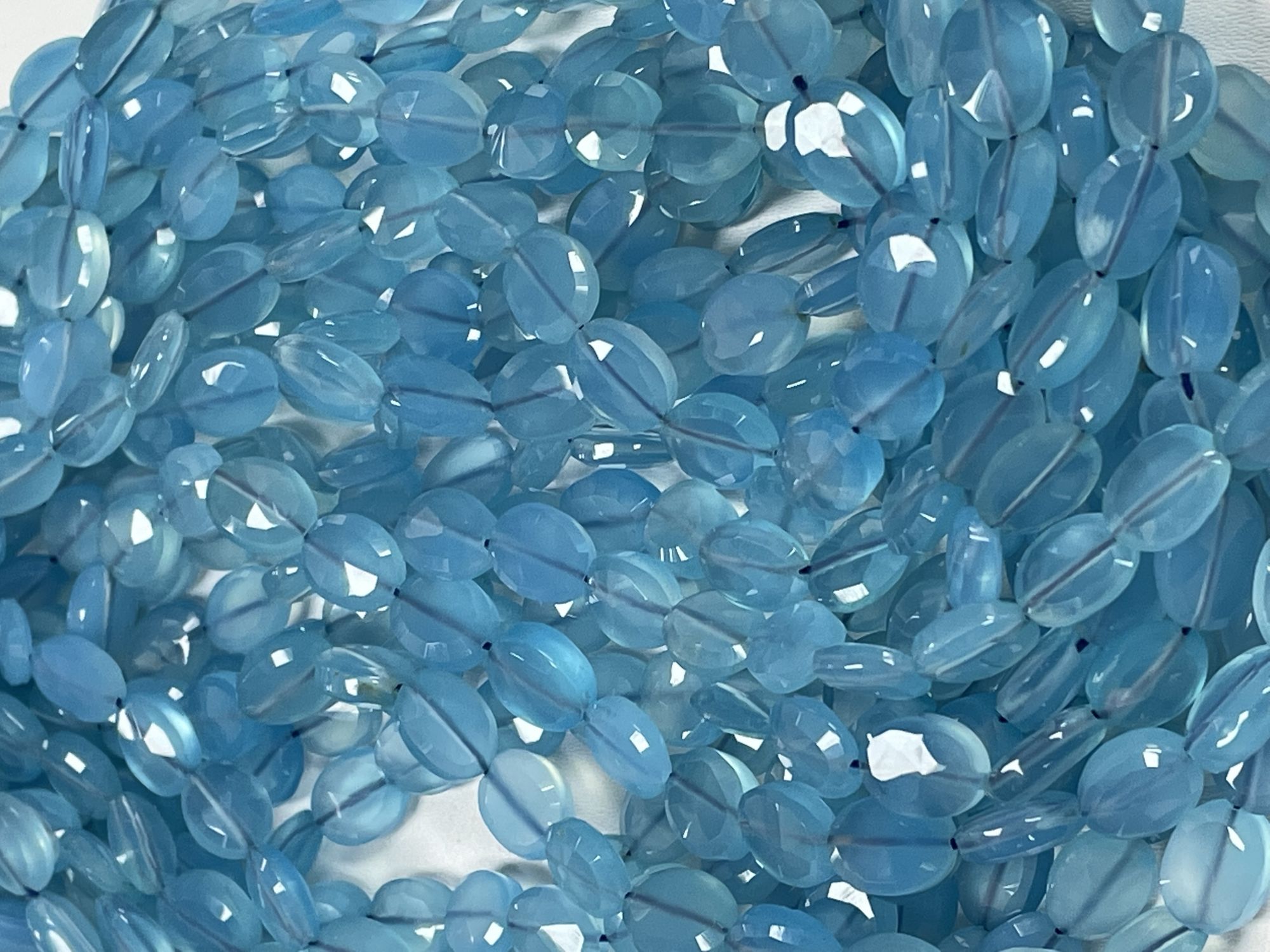 Blue Chalcedony Oval Faceted
