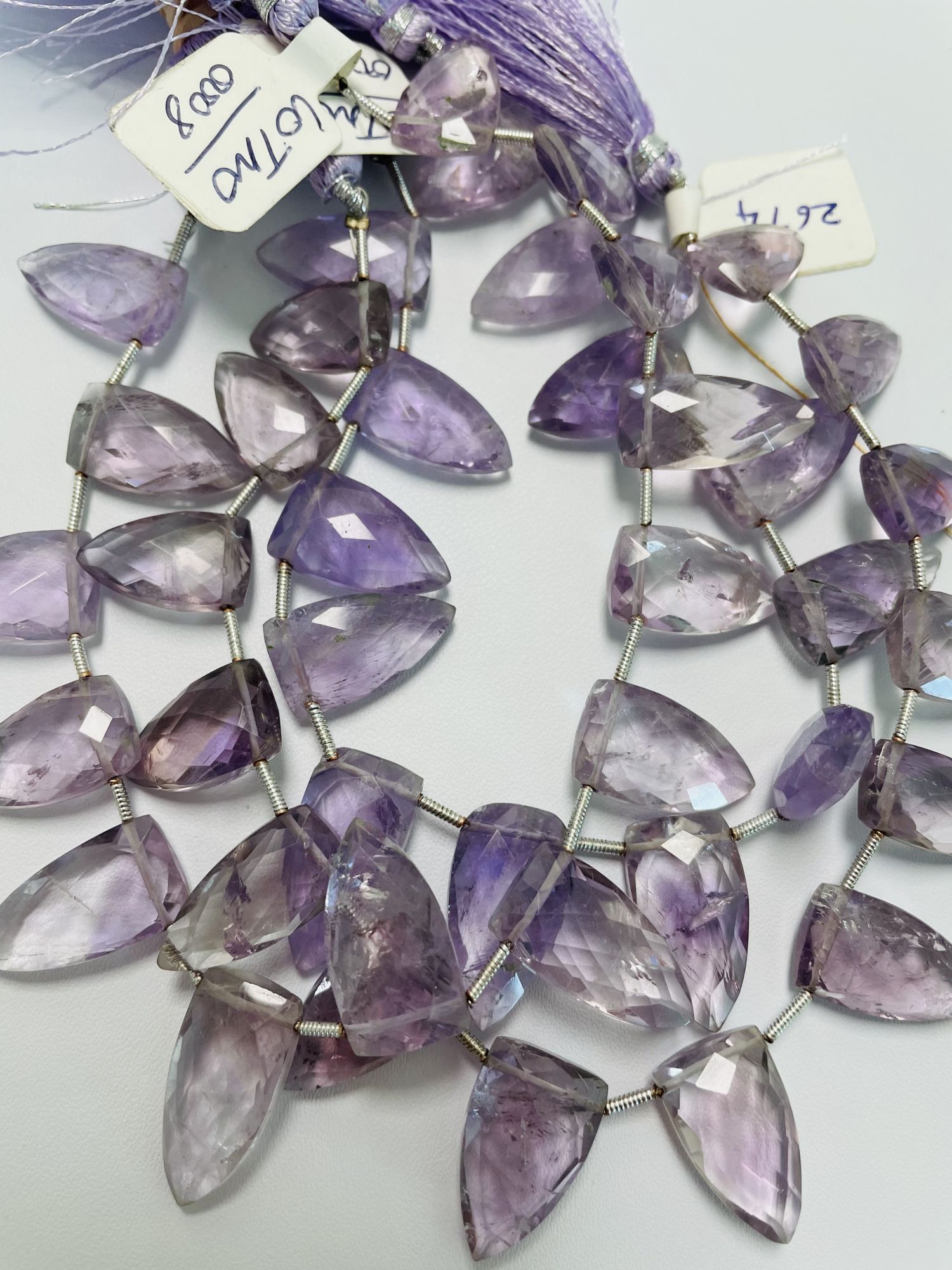 Purple Amethyst Fan Cut Faceted