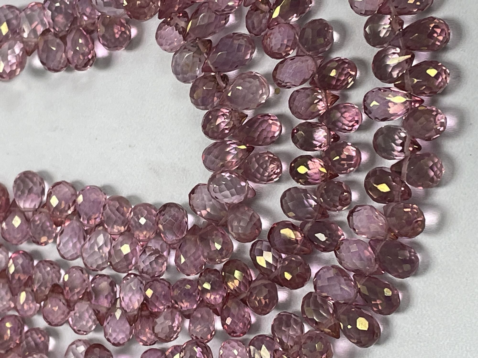 Pink Mystic Quartz Drop Faceted