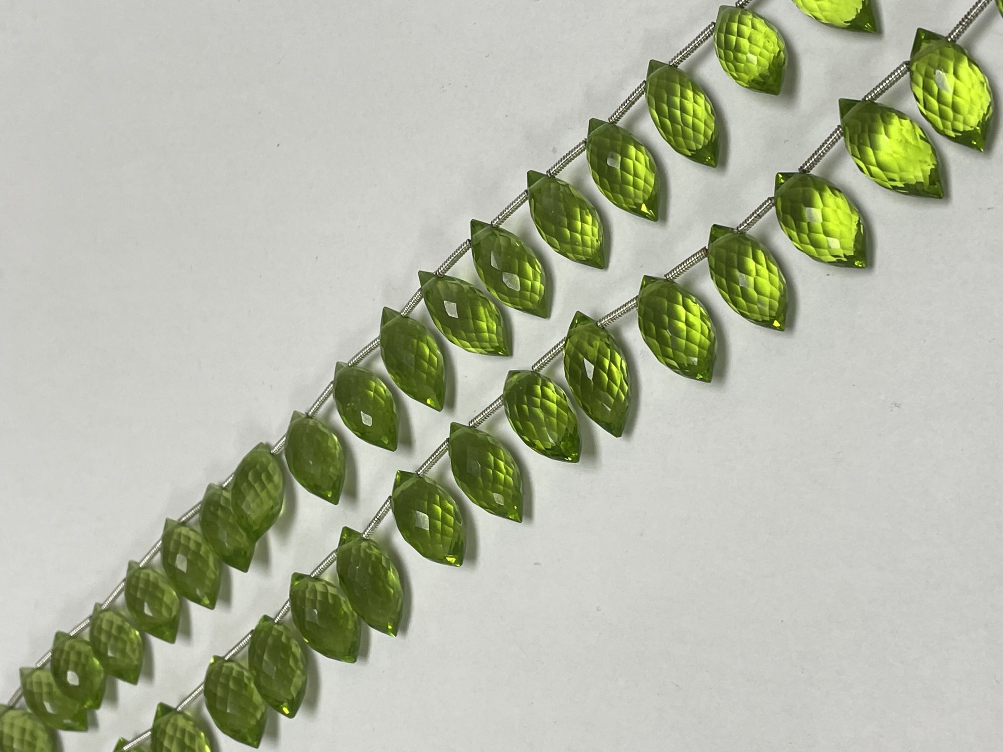 Green Hydro Quartz Puff Marquise Faceted