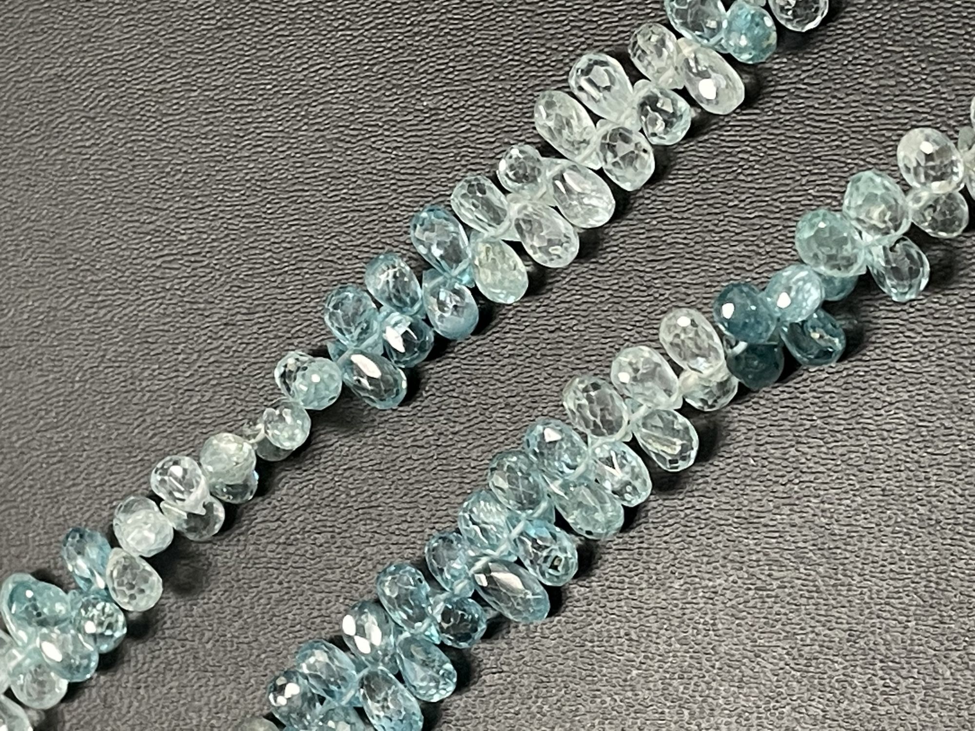 Blue Zircon Drop Faceted