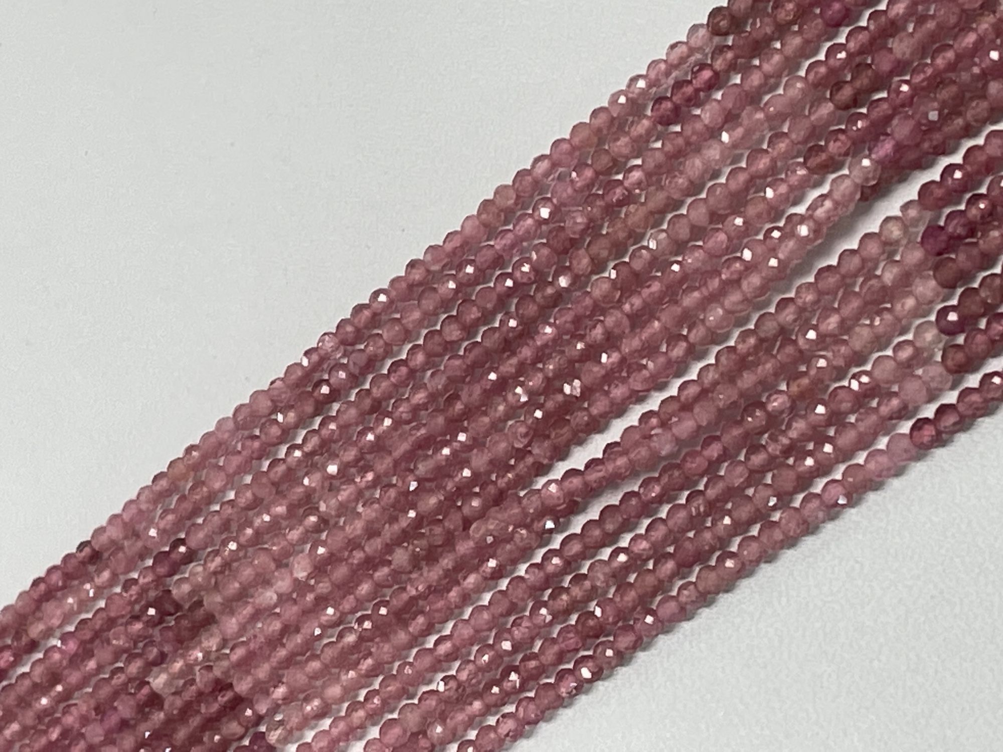 Shaded Pink Tourmaline Rondelle Faceted