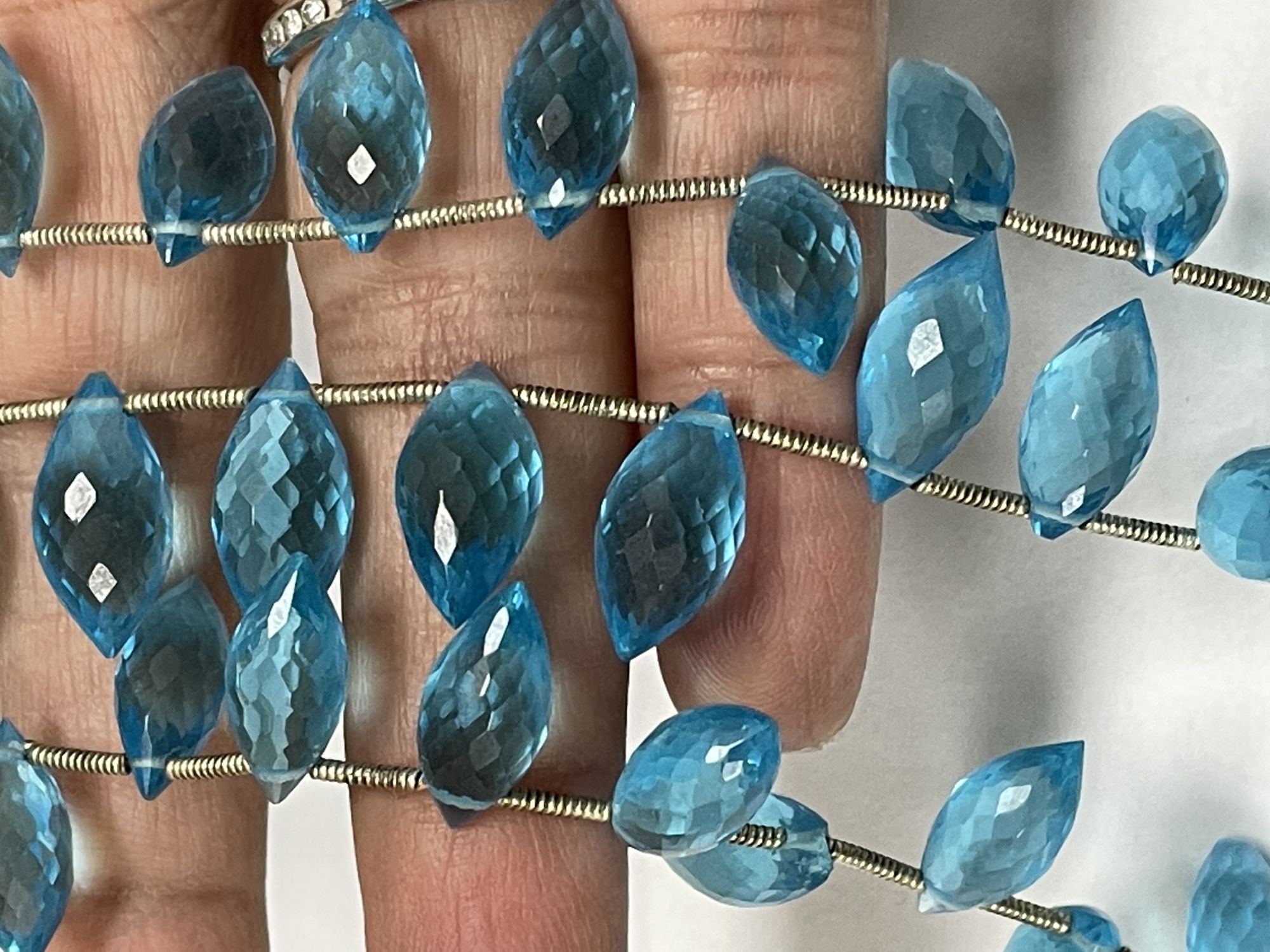 Sky Blue Hydro Quartz Puff Marquise Faceted