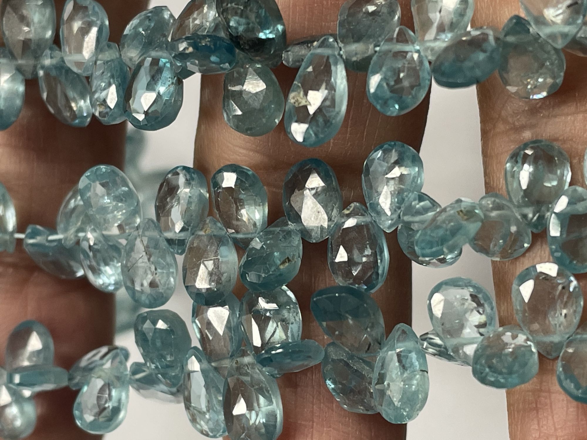 Blue Zircon Pear Faceted