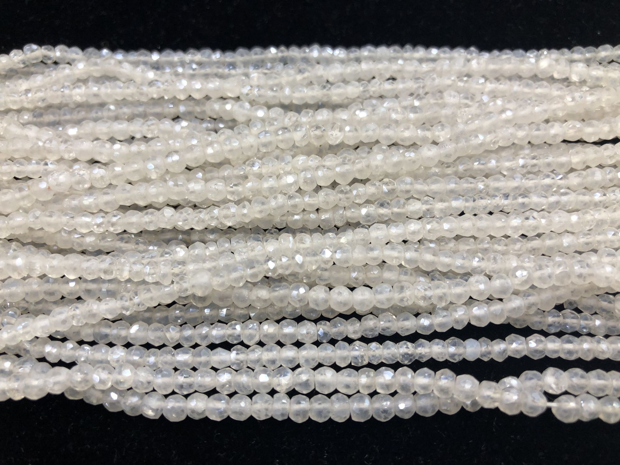 White Mystic Quartz Rondelle Faceted