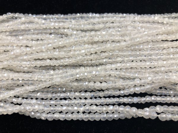 White Mystic Quartz Rondelle Faceted