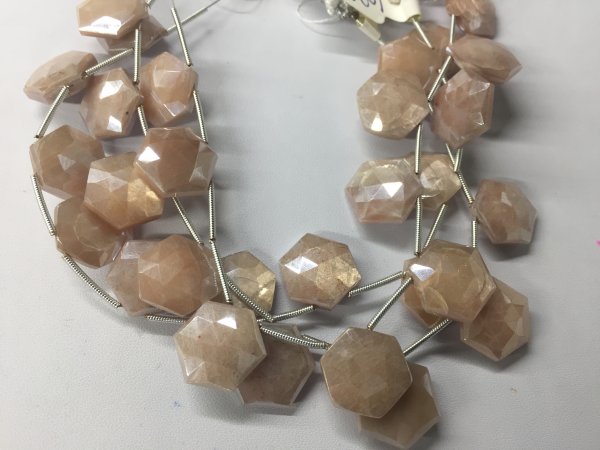 Moonstone Hexagon Faceted