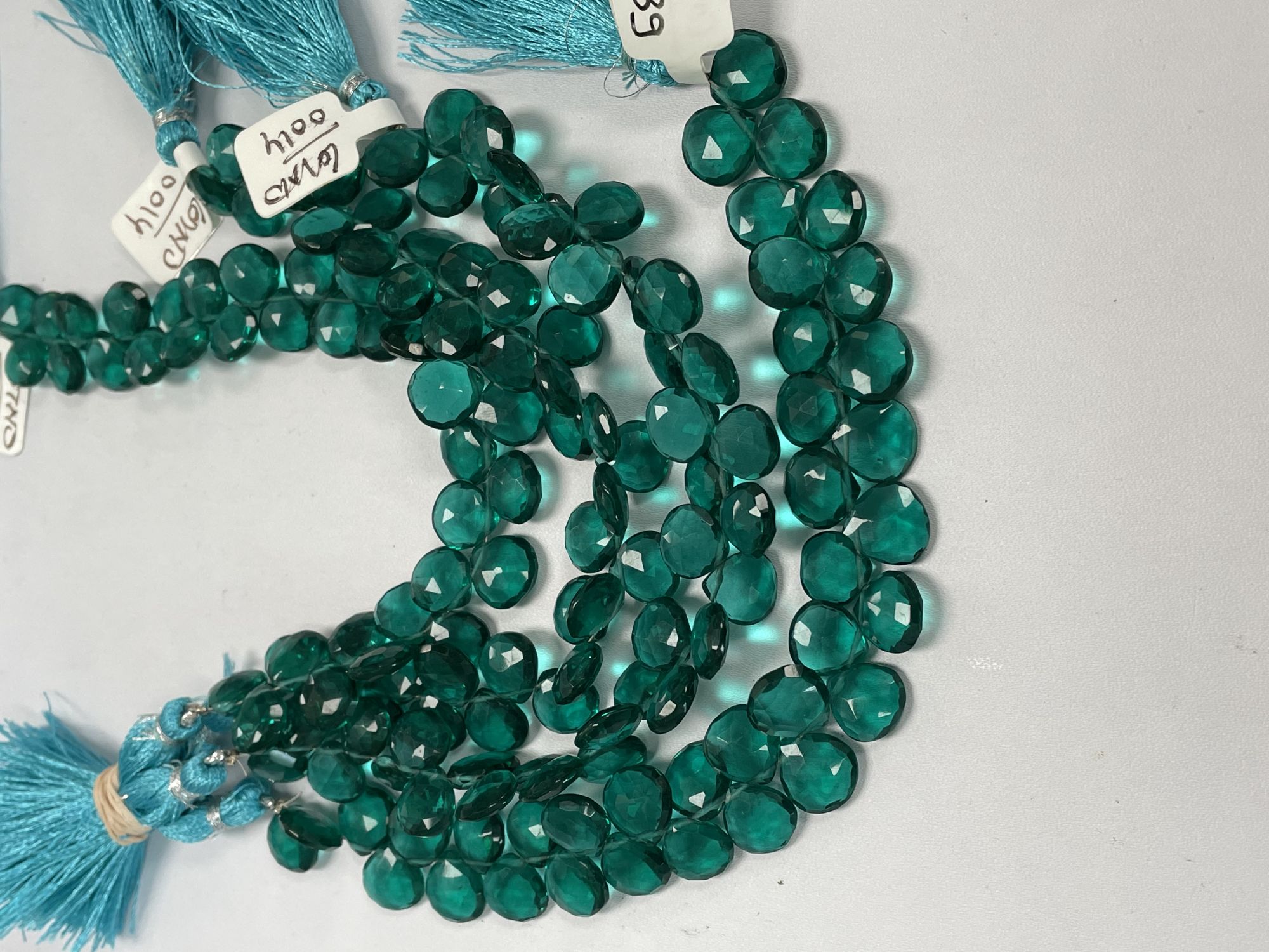 Teal Hydro Quartz Heart Faceted