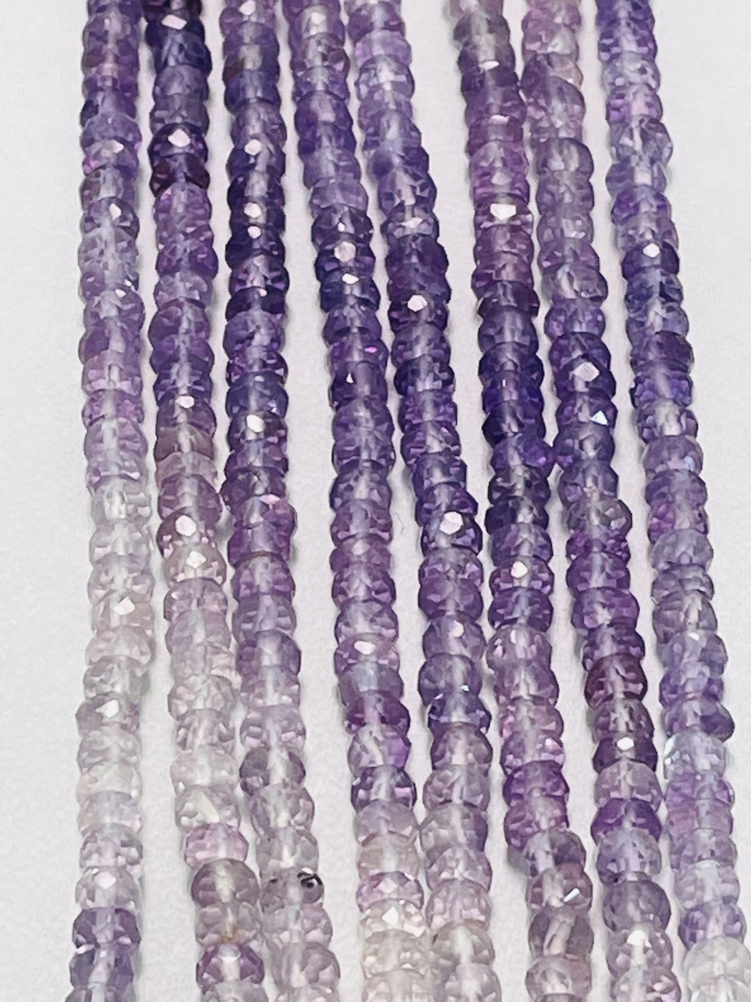 Shaded Purple Amethyst Rondelle Faceted