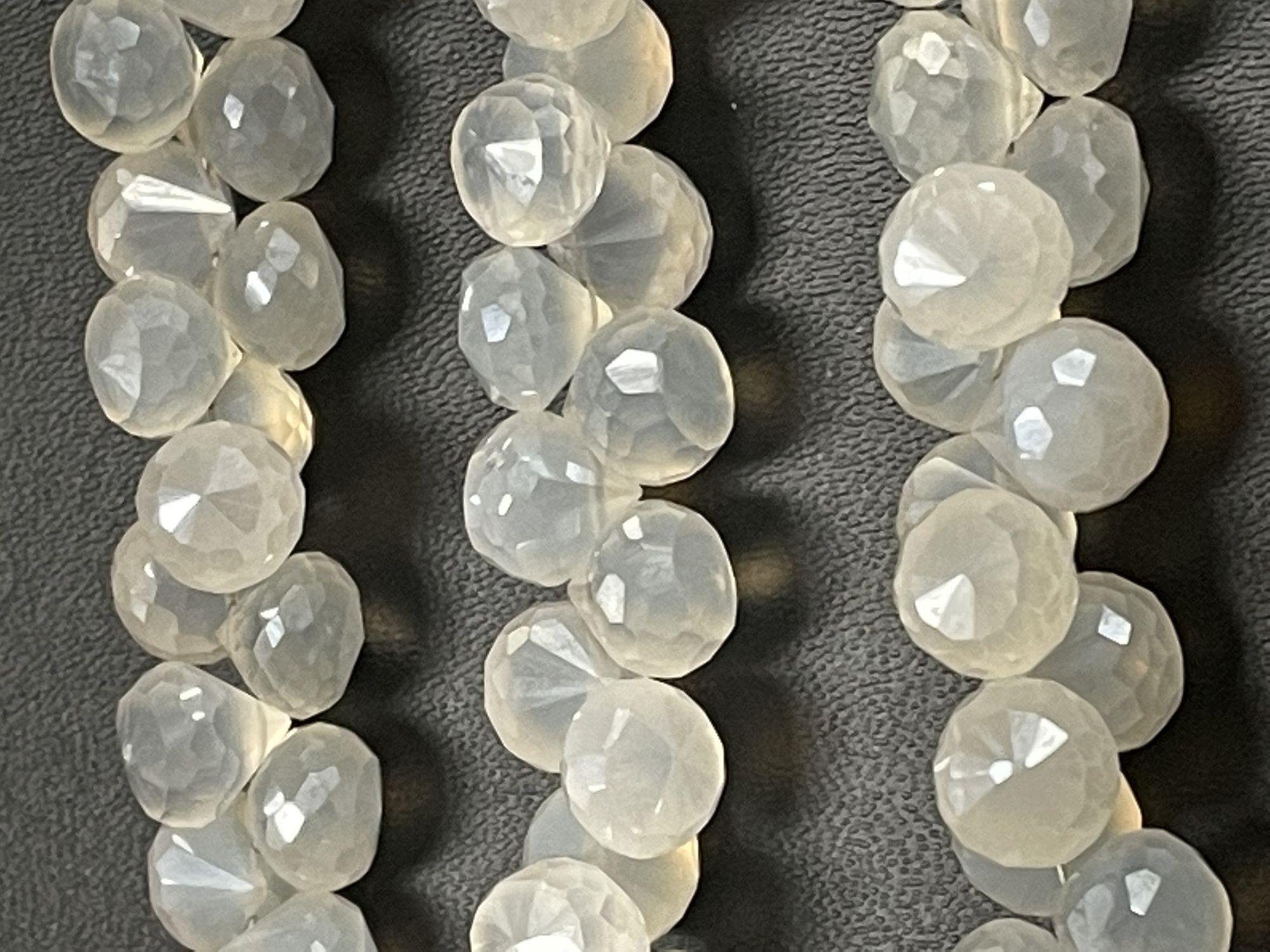 Pearl White Chalcedony Onions Faceted