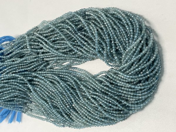 Shaded Light Blue Tourmaline Rondelle Faceted