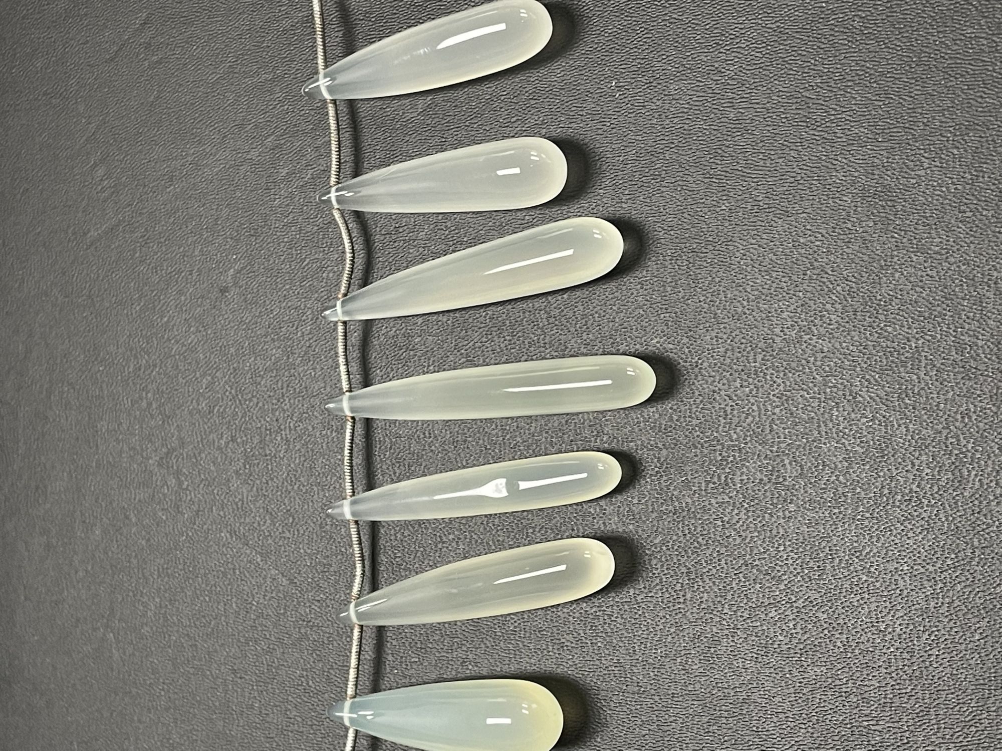 White Chalcedony Long Drop Smooth