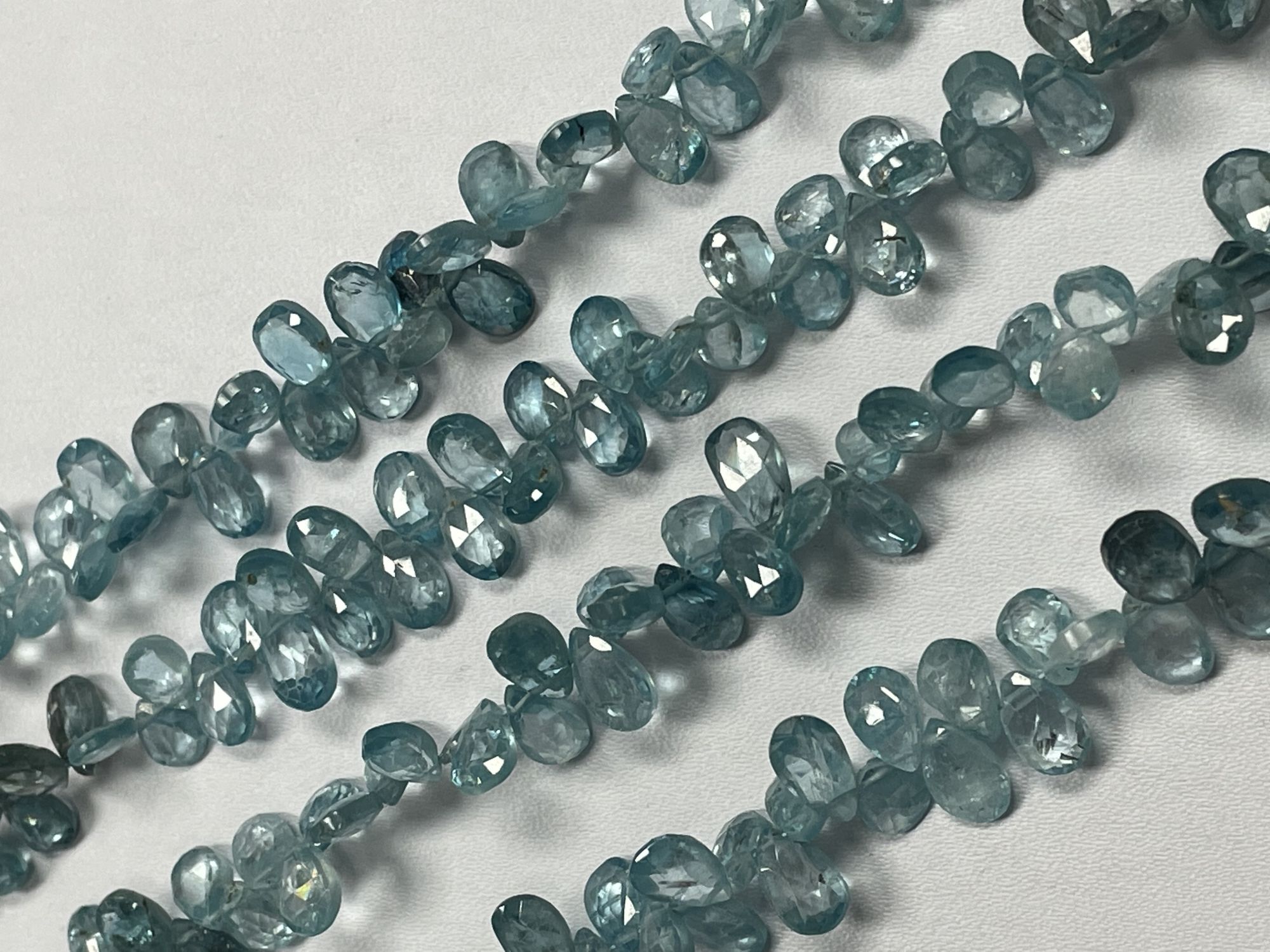 Blue Zircon Pear Faceted