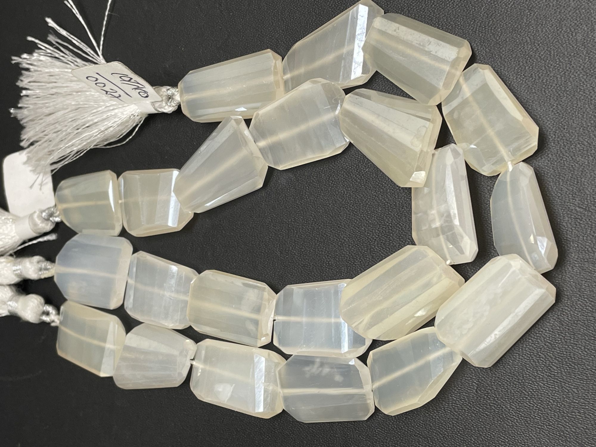 Pearl White Chalcedony Nugget Faceted