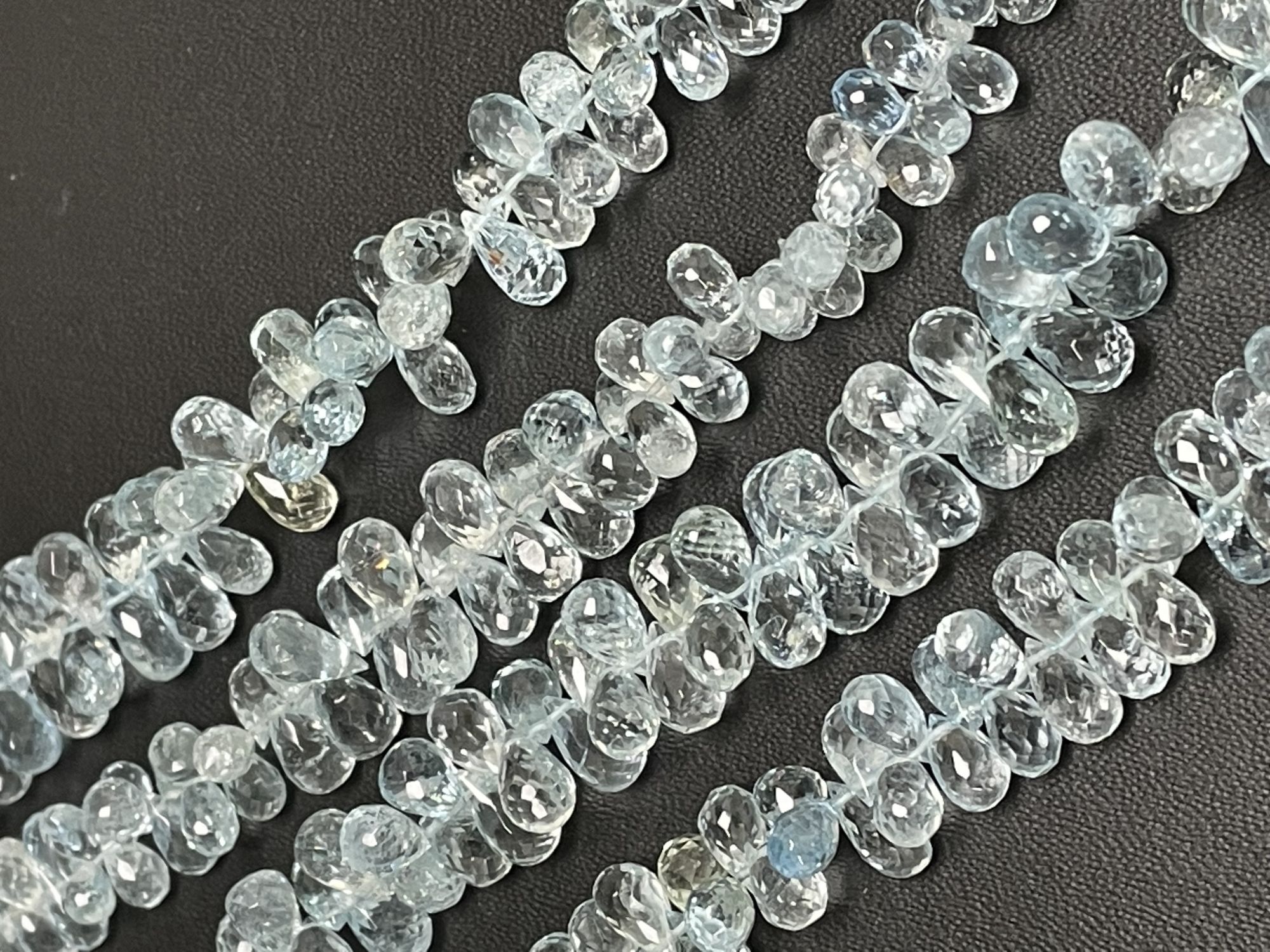 Aquamarine Drop Faceted