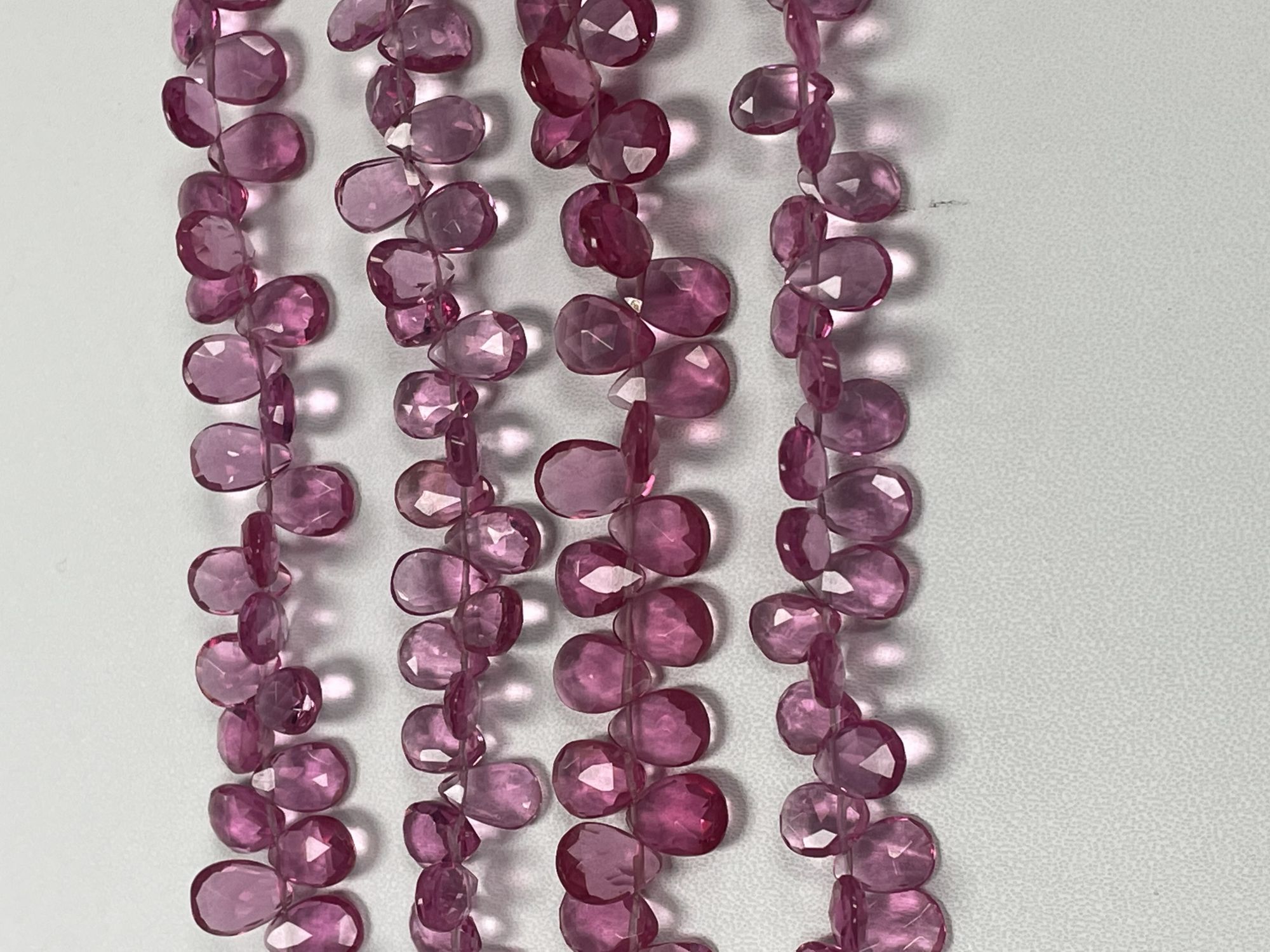 Rubilite Hydro Quartz Pear Faceted