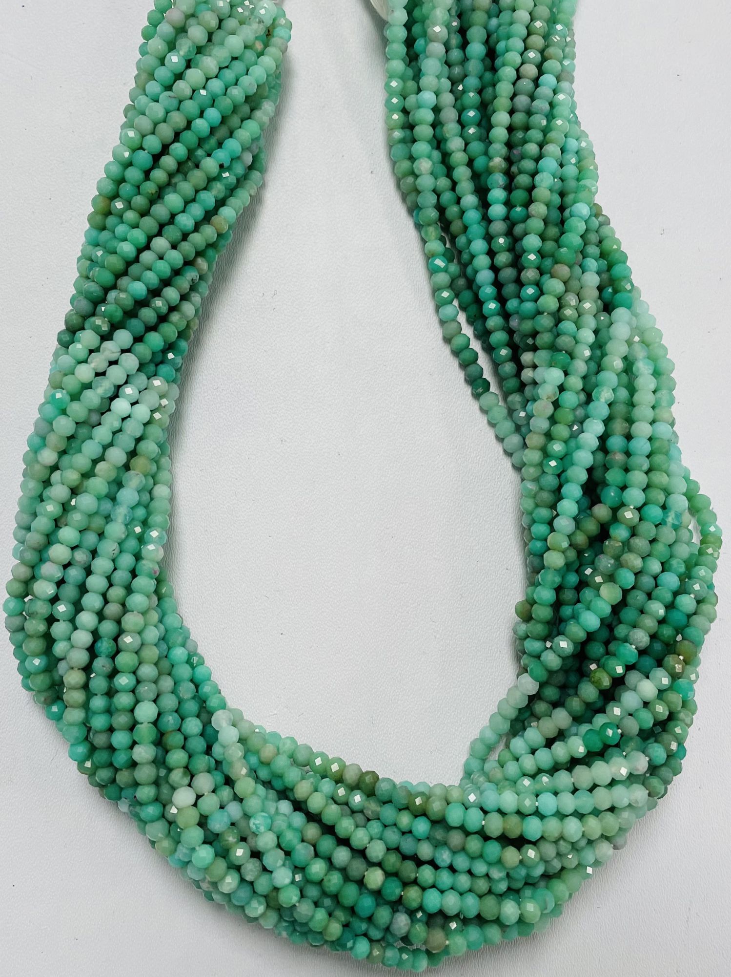 Shaded Chrysoprase Rondelle Faceted