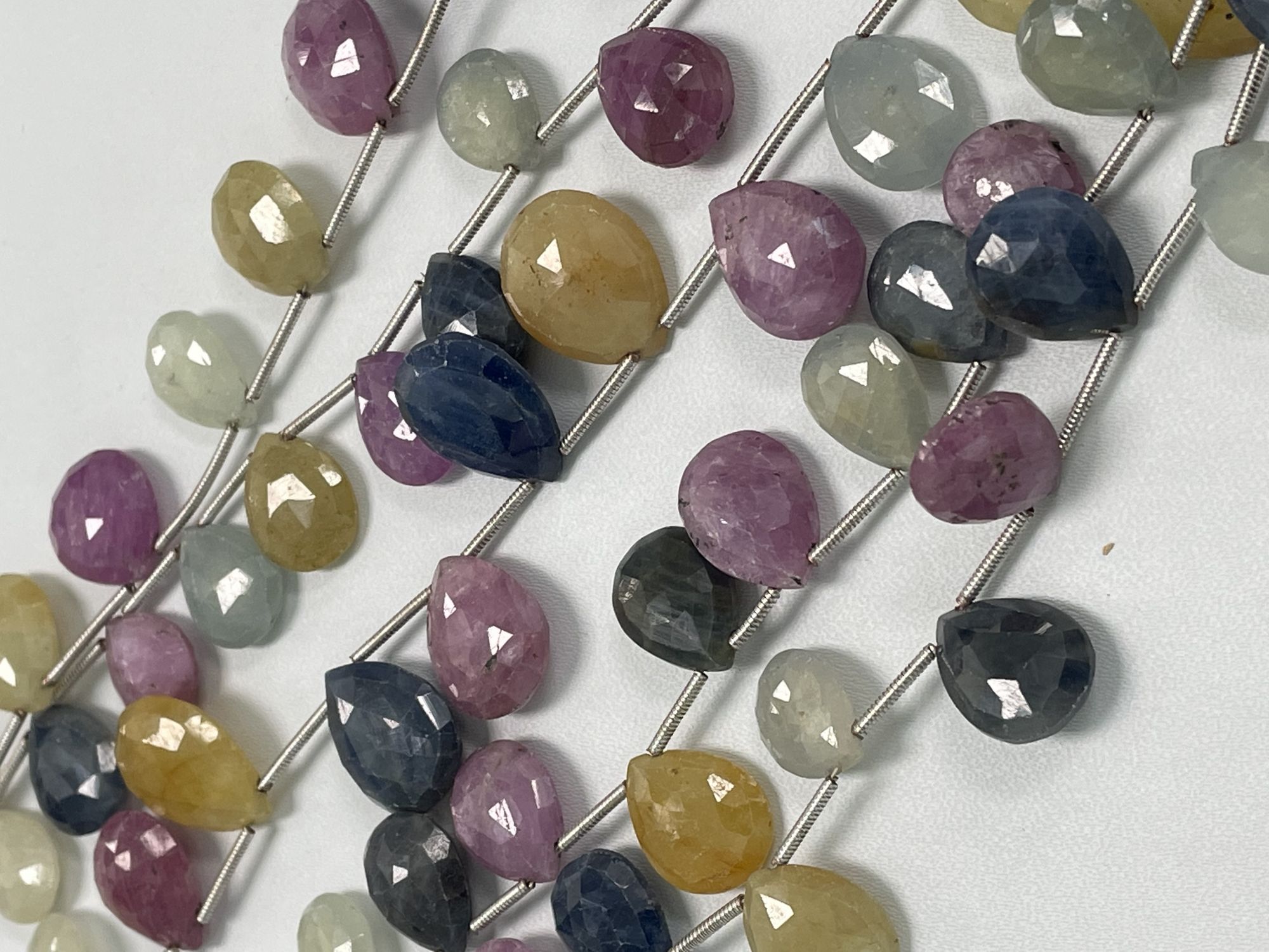 Multi Color Sapphire Pear Faceted