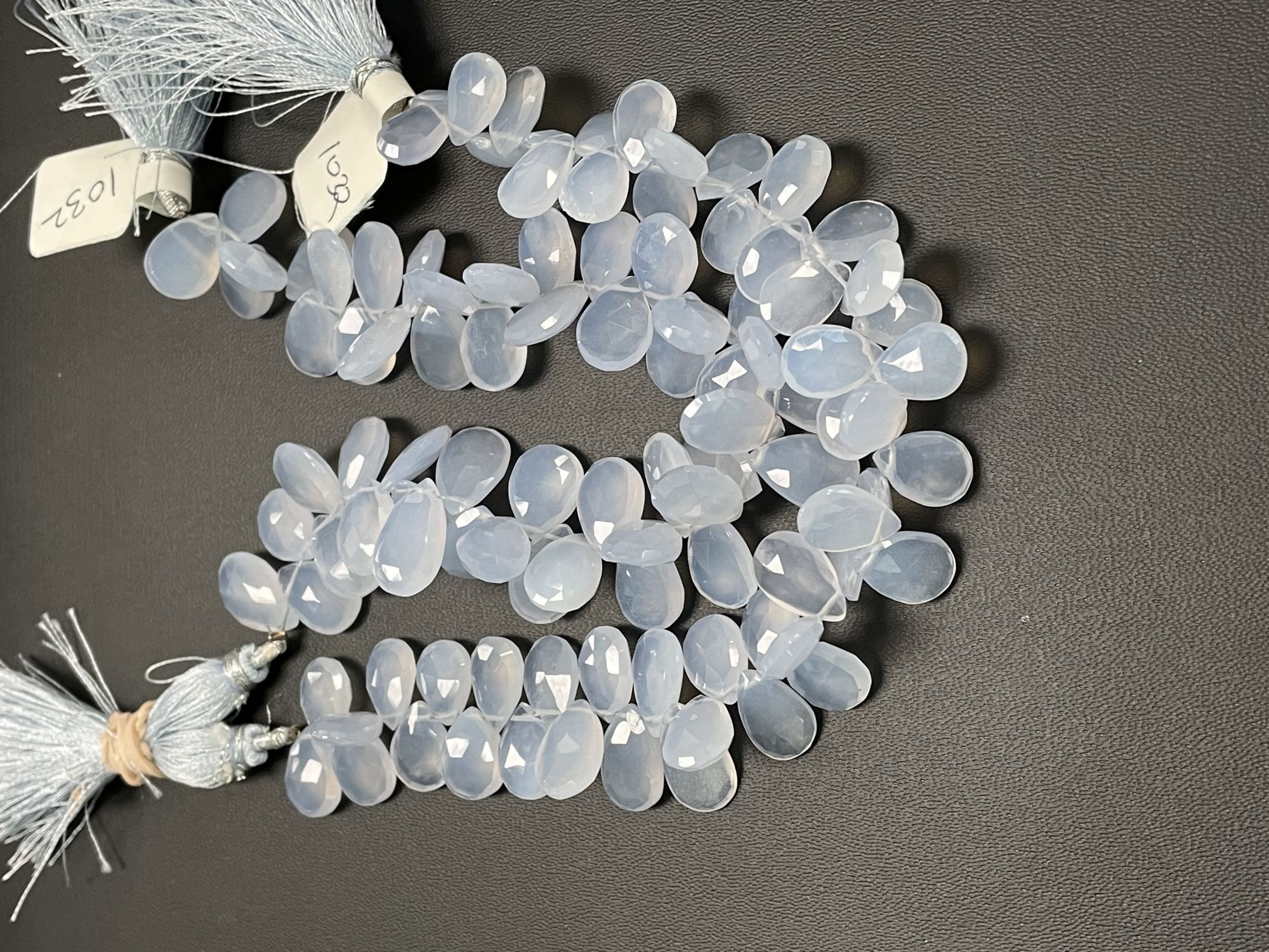 Blue Chalcedony Pear Faceted