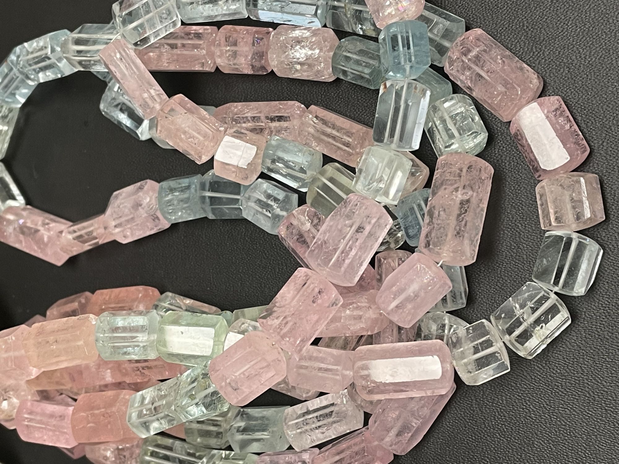 Multi Aquamarine Tube Faceted