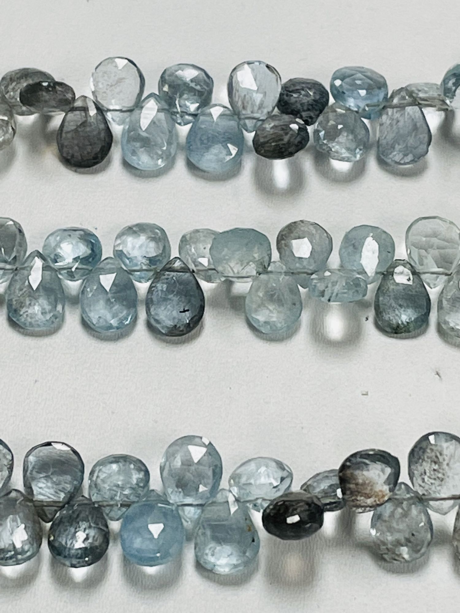 Copper Aquamarine Pear Faceted