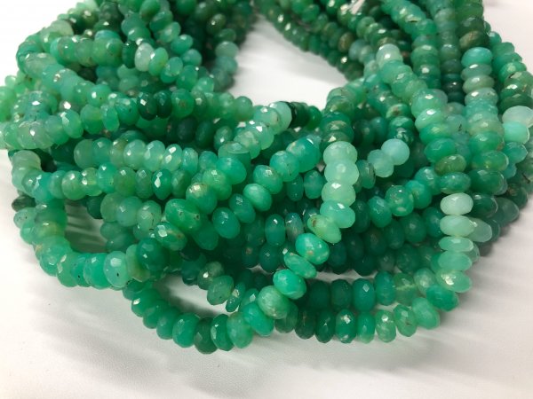 Shaded Chrysoprase Rondelle Faceted