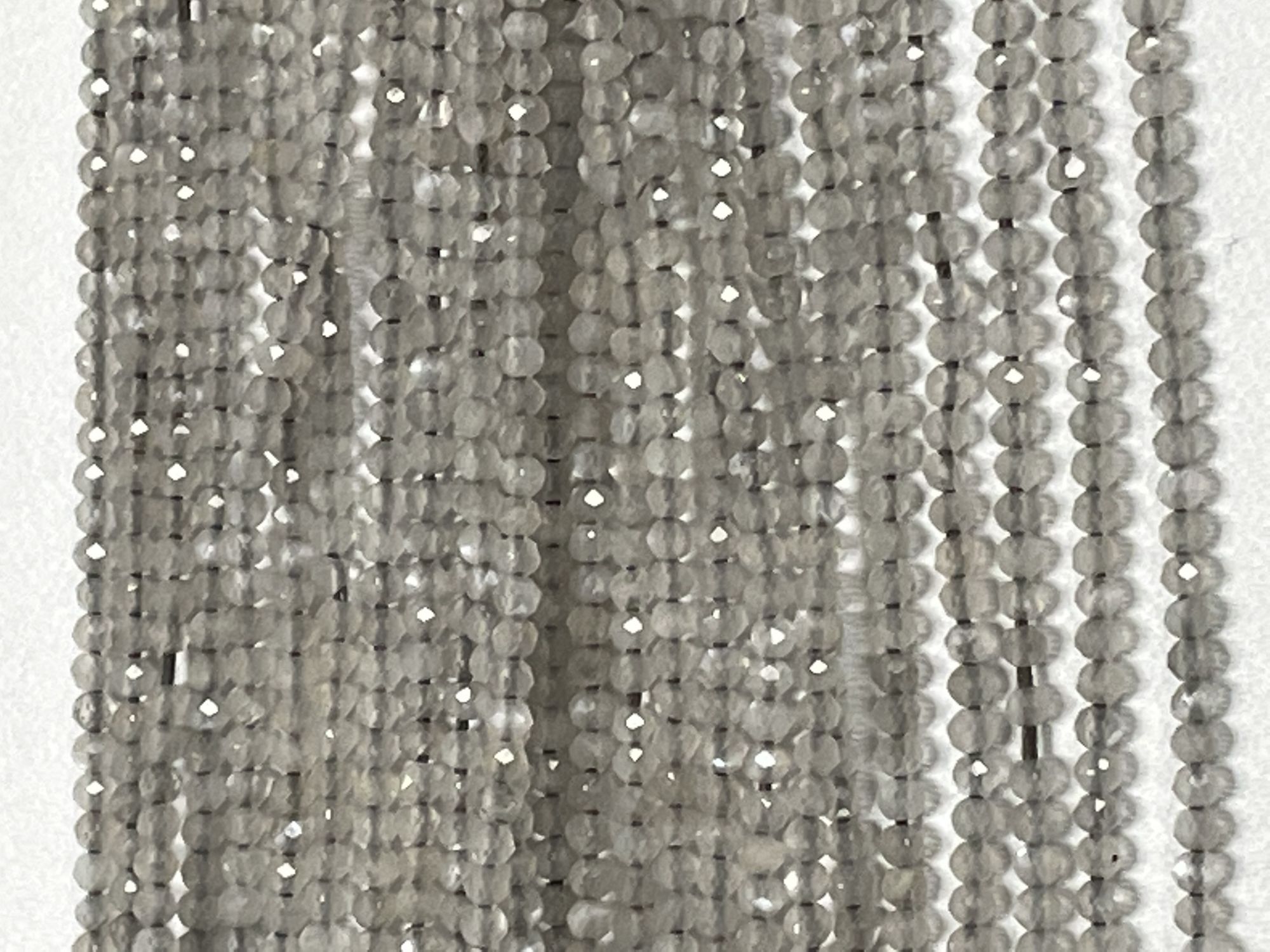 Grey Moonstone Rondelle Faceted