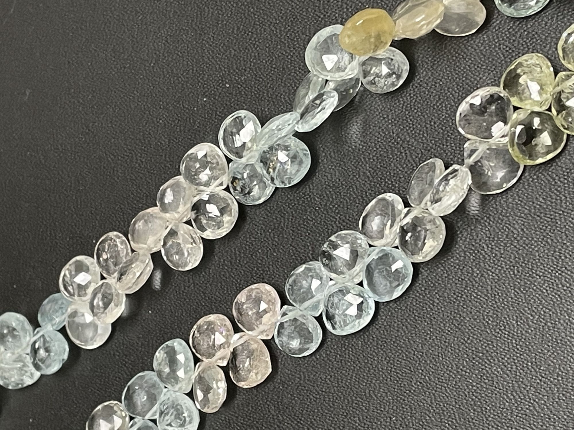 Multi Aquamarine Heart Faceted