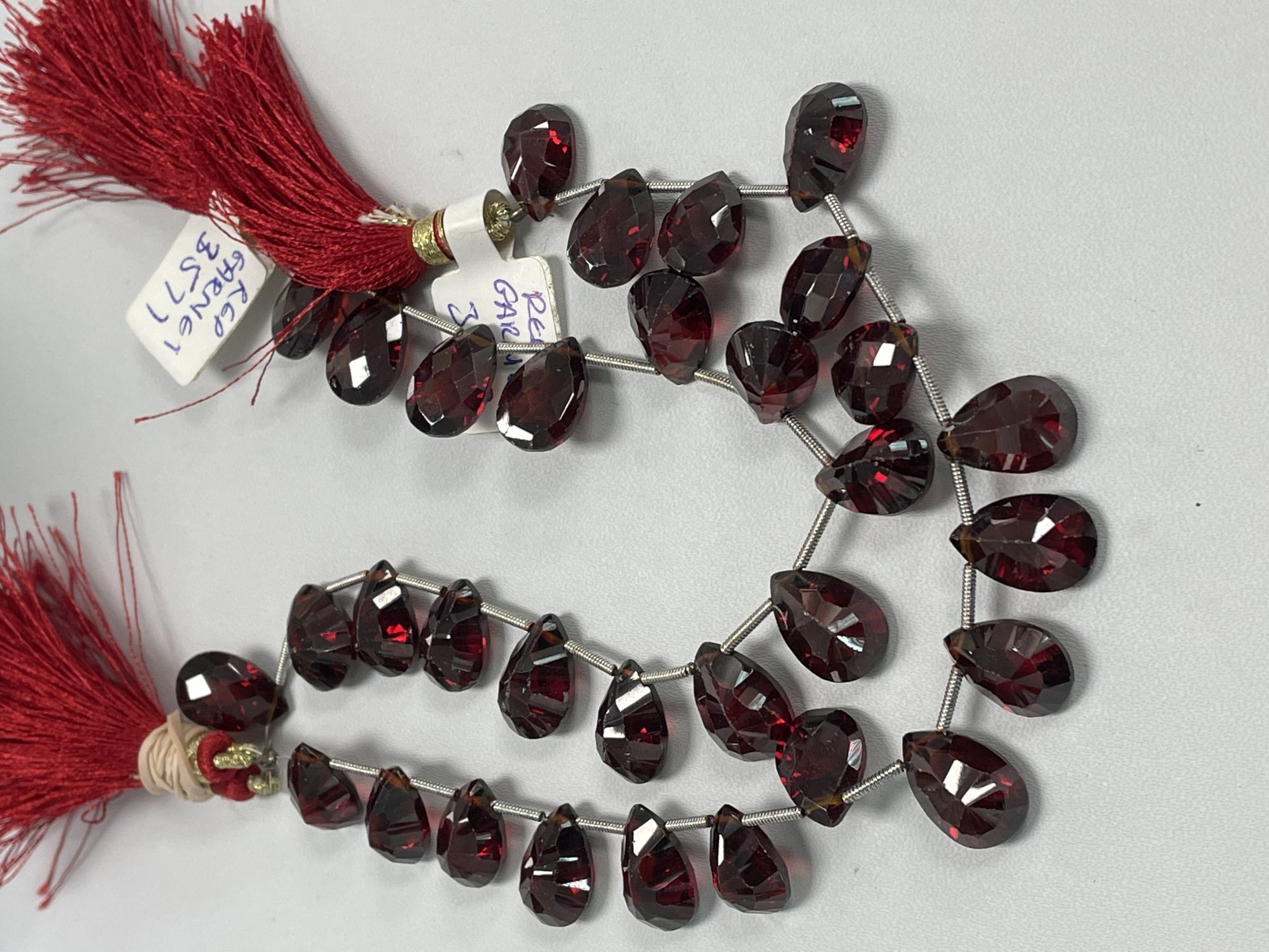 Red Garnet Pear Concave Faceted