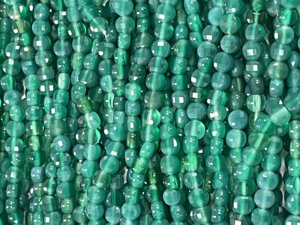 Shaded Green Onyx Coin Faceted